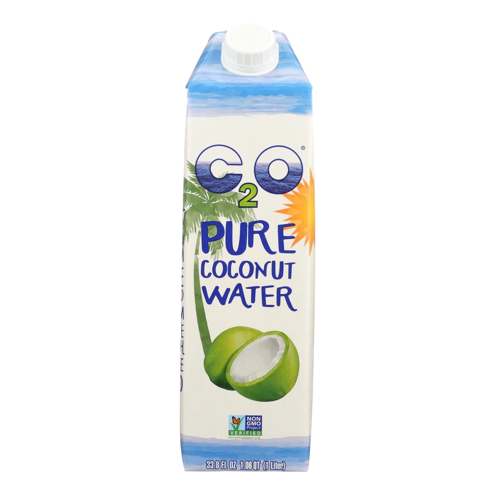 C2o - Pure Coconut Water Pure Coconut Water - Original - Case Of 12 - 33.8 Fl Oz - GreatEagleInc