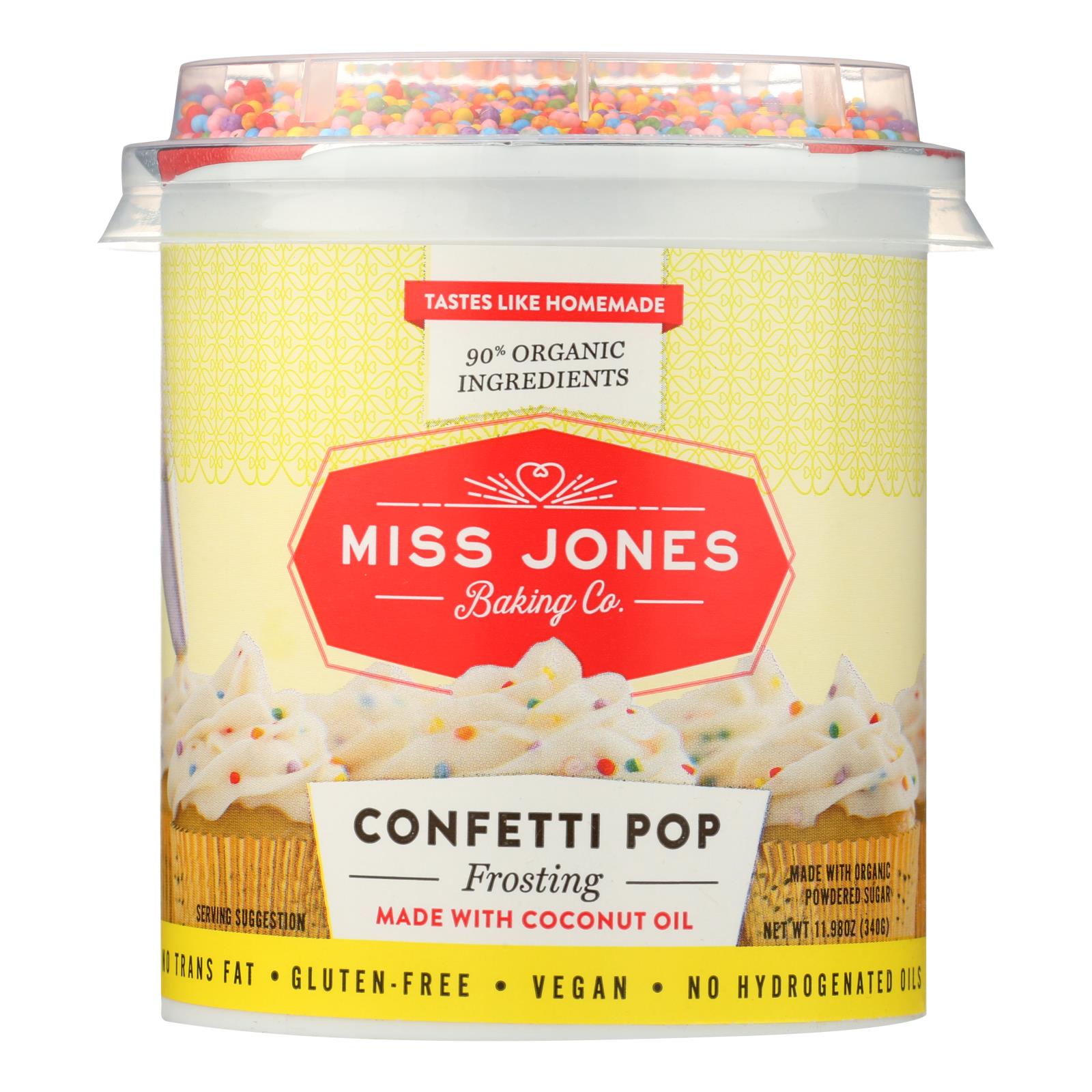 Miss Jones Baking Co. Confetti Pop Frosting  - Case Of 6 - 11.98 Oz - GreatEagleInc