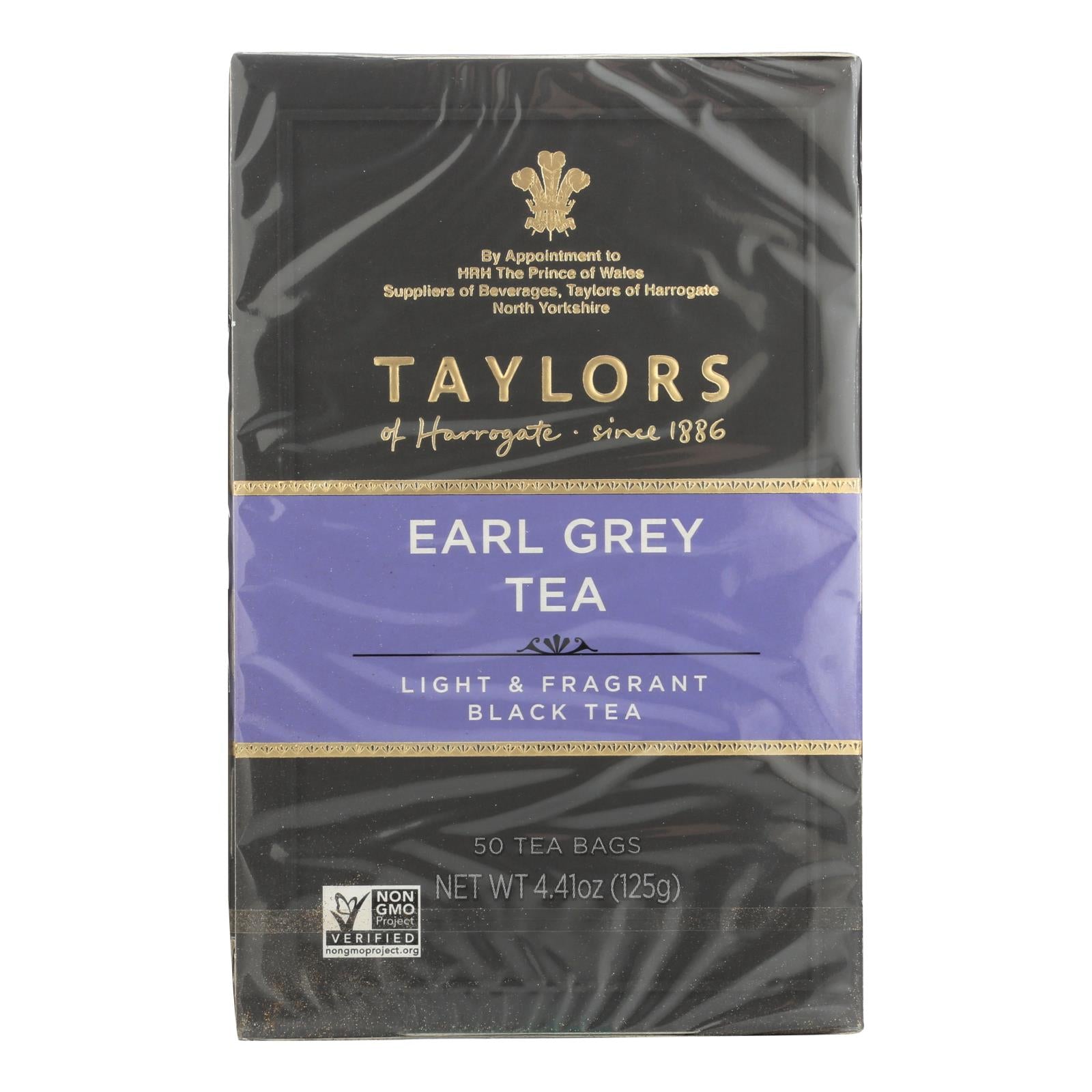 Taylors Of Harrogate Earl Grey Tea Bags  - Case Of 6 - 50 Bag - GreatEagleInc
