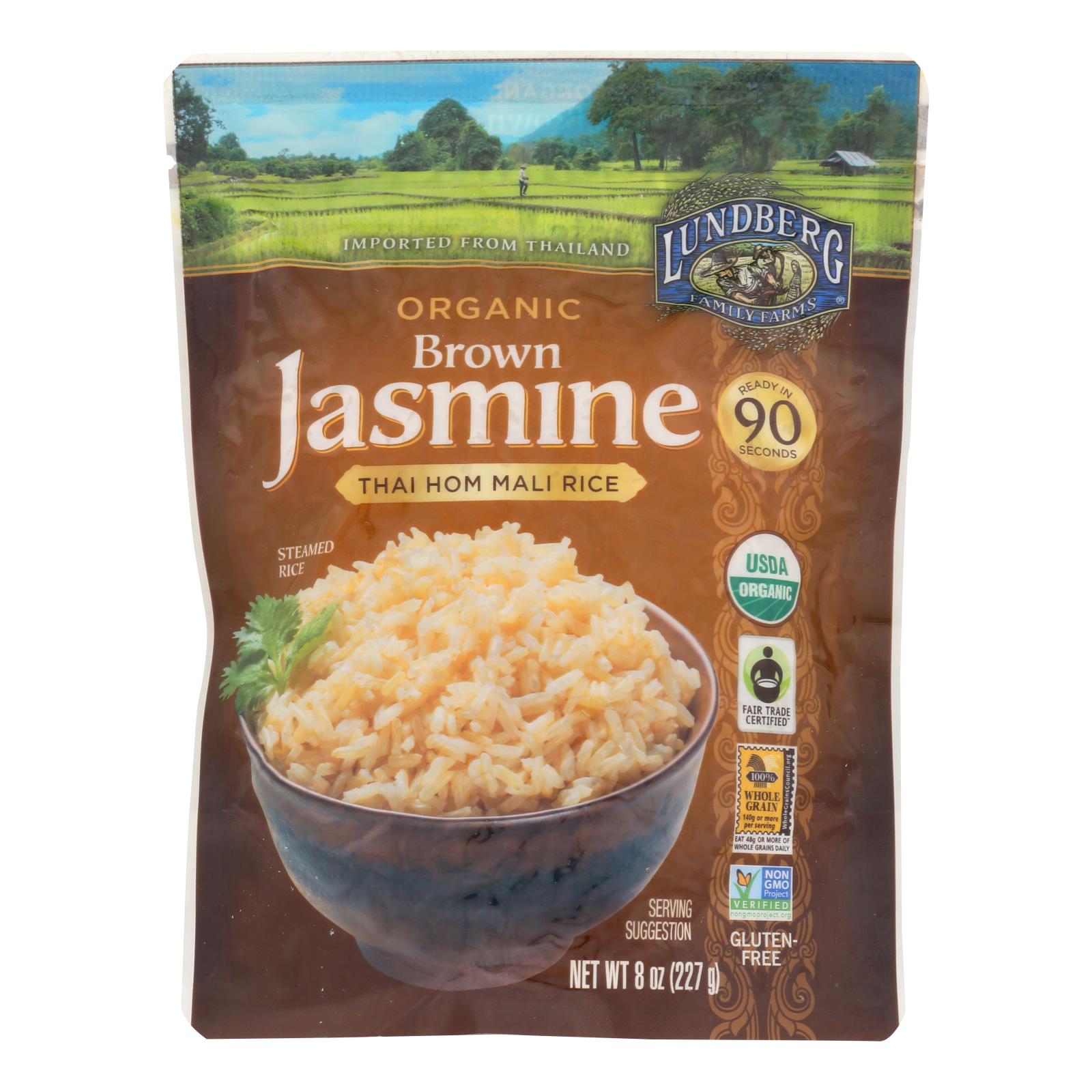 Lundberg Family Farms Organic Thai Rice - Brown Jasmine - Case Of 6 - 8 Oz - GreatEagleInc