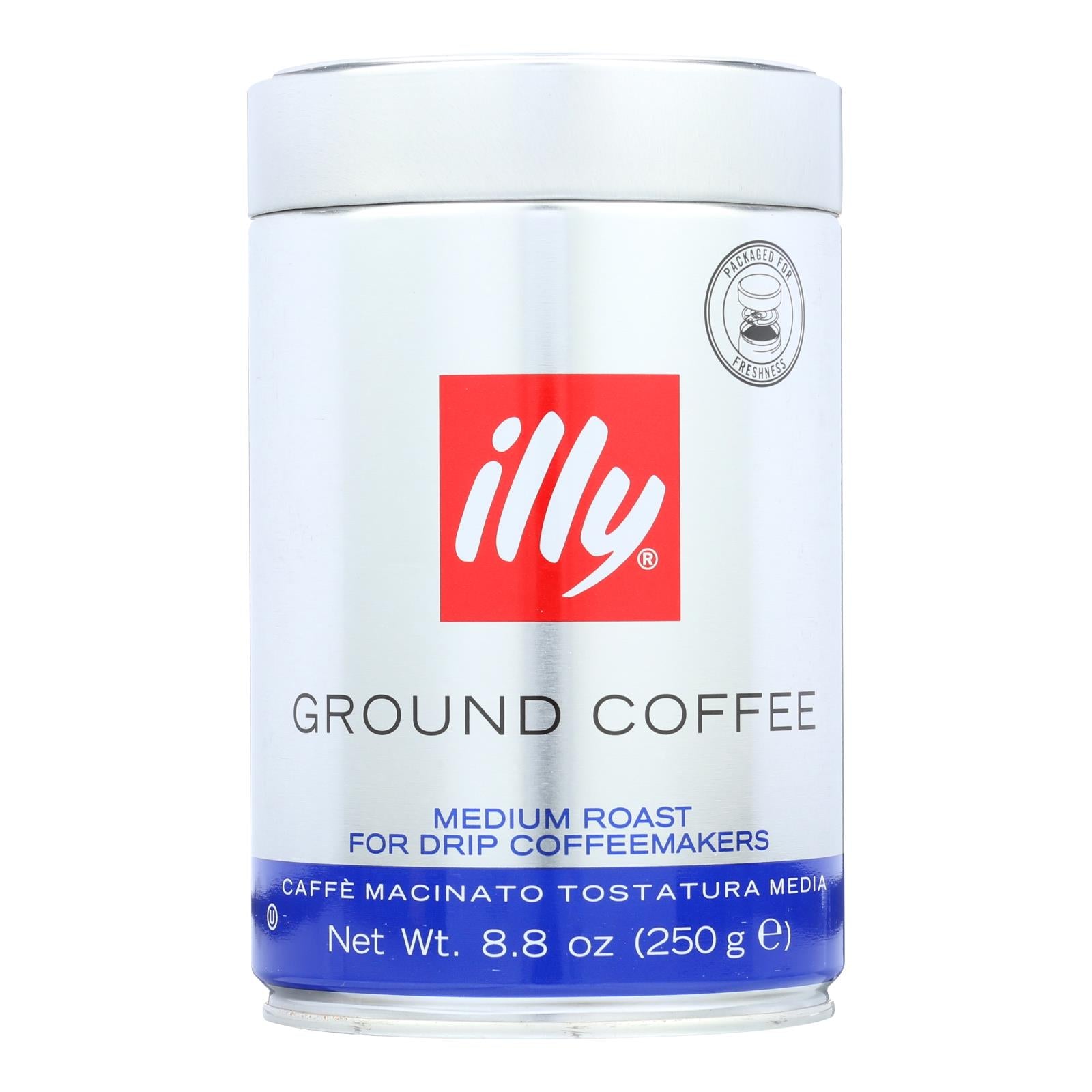 Illy Caffe Coffee Coffee - Drip - Ground - Medium Roast - 8.8 Oz - Case Of 6 - GreatEagleInc