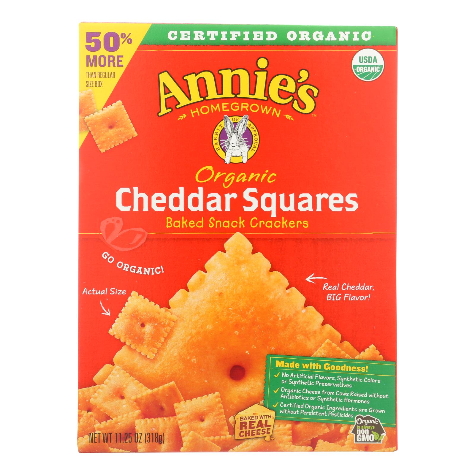Annie's Homegrown Cheddar Squares Cheddar Squares - Case Of 6 - 11.25 Oz - GreatEagleInc
