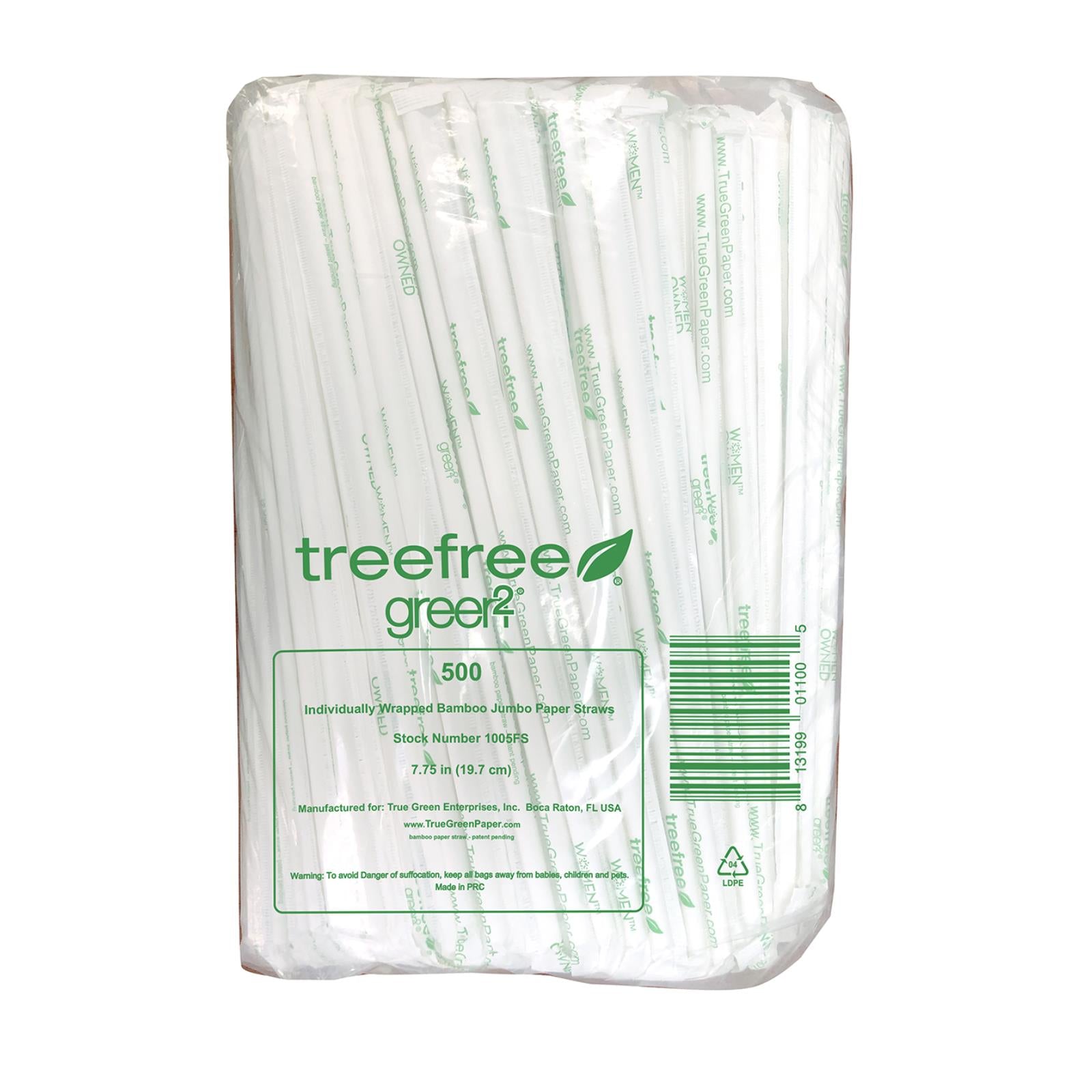 Green 2 - Straws Bamboo Paper Jmbo - Case Of 12 - 500 Ct - GreatEagleInc