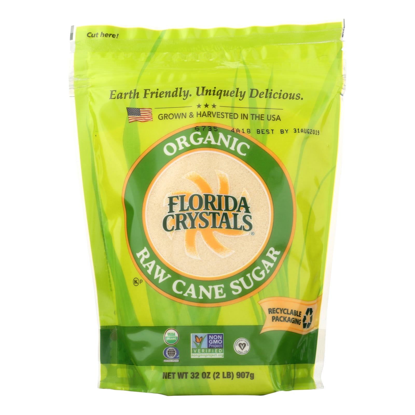 Florida Crystals Organic Cane Sugar - Cane Sugar - Case Of 6 - 2 Lb. - GreatEagleInc