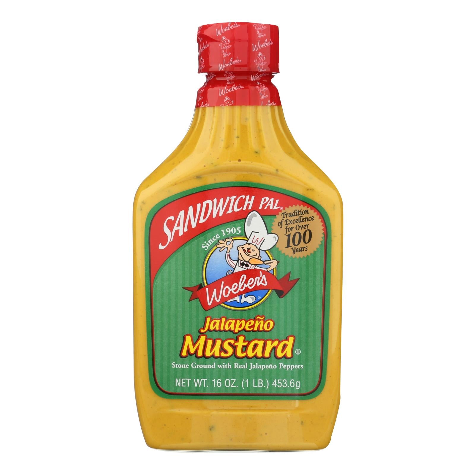 Woeber's Sandwich Pal Mustard - Jalapeno - Case Of 6 - 16 Oz. - GreatEagleInc