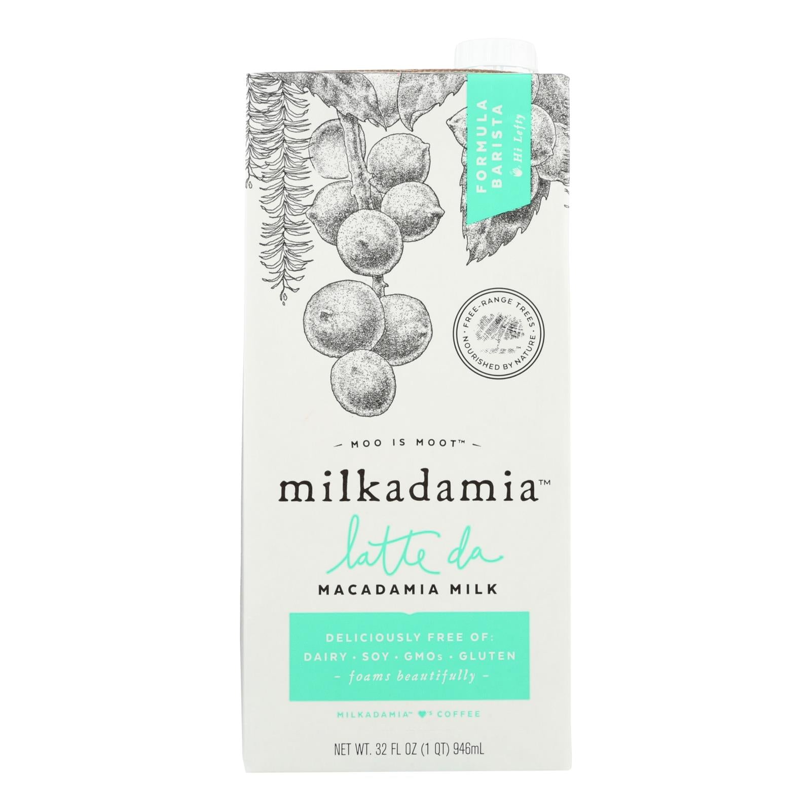 Milkadamia Macadamia Milk In Latte Da Barista - Case Of 6 - 32 Fz - GreatEagleInc