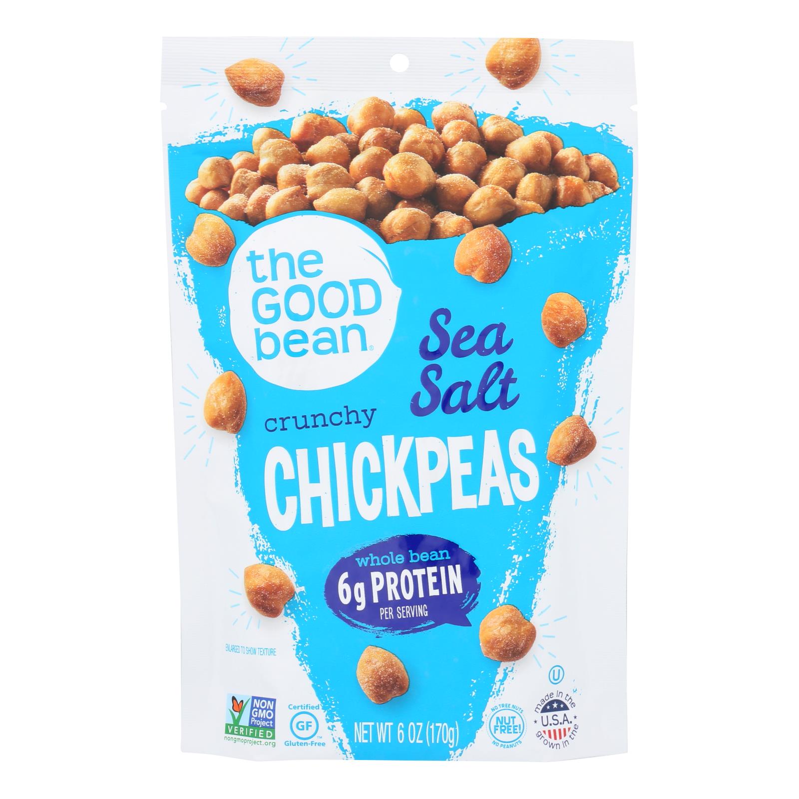 The Good Bean Crispy Crunchy Chickpea Snacks - Sea Salt - Case Of 6 - 6 Oz. - GreatEagleInc