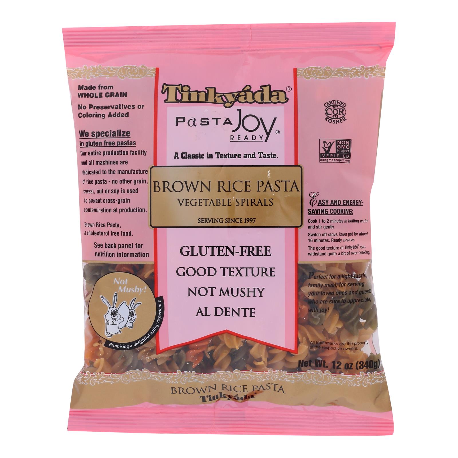 Tinkyada Brown Rice Pasta - Vegetable Spiral - Case Of 12 - 12 Oz - GreatEagleInc