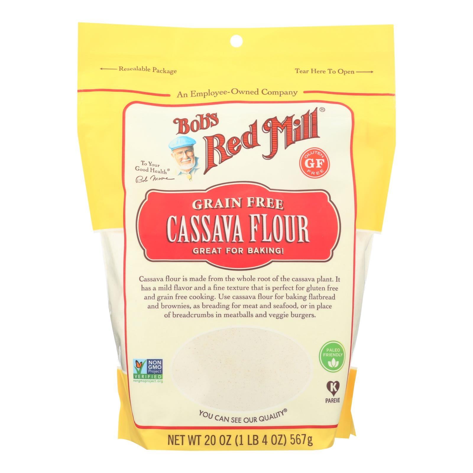 Bob's Red Mill Grain Free Cassava Flour - Case Of 4 - 20 Oz - GreatEagleInc