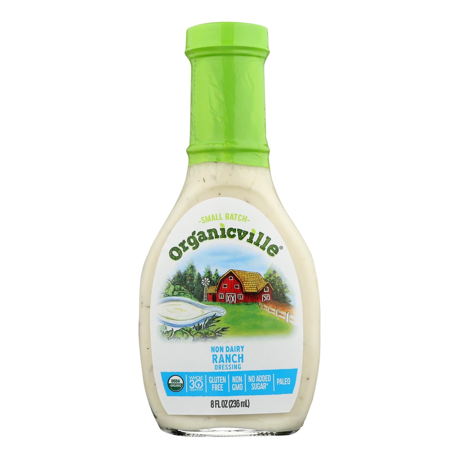 Organic Ville Organic Dressing - Dairy Free Ranch Vinaigrette - Case Of 6 - 8 Fl Oz. - GreatEagleInc