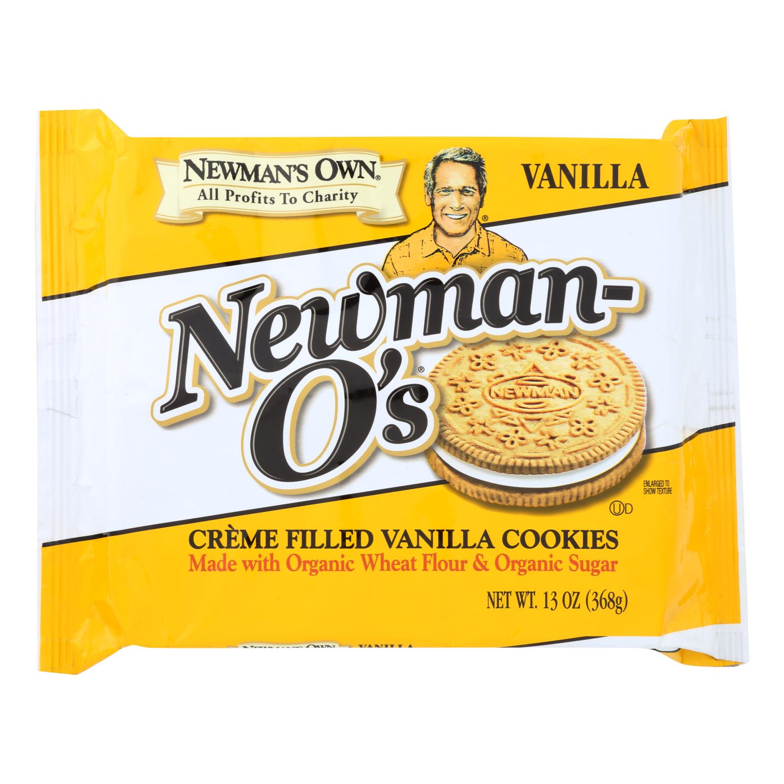 Newman's Own Organics Creme Filled Cookies - Vanilla - Case Of 6 - 13 Oz. - GreatEagleInc