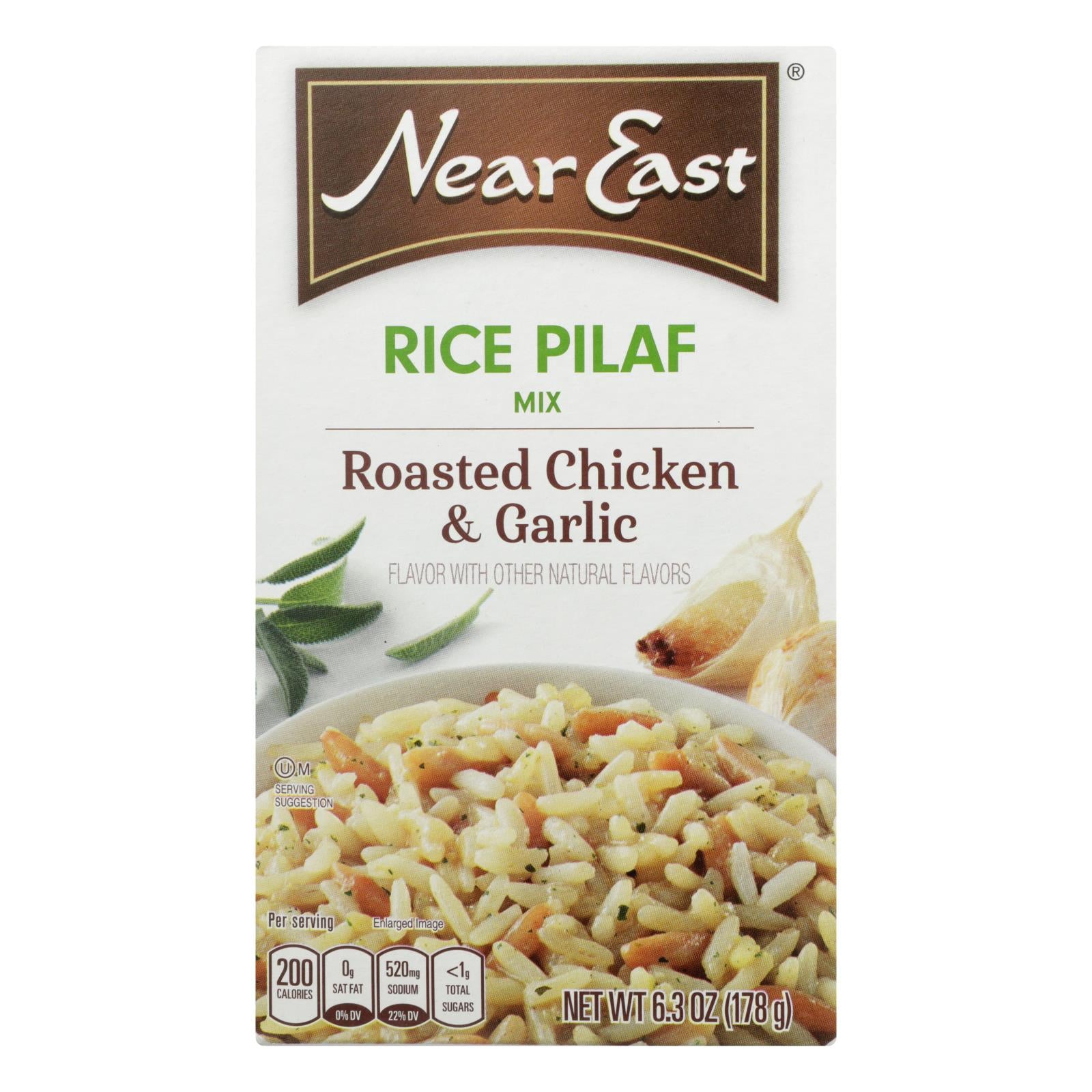 Near East Rice Pilaf Mix - Chicken And Garlic - Case Of 12 - 6.3 Oz. - GreatEagleInc