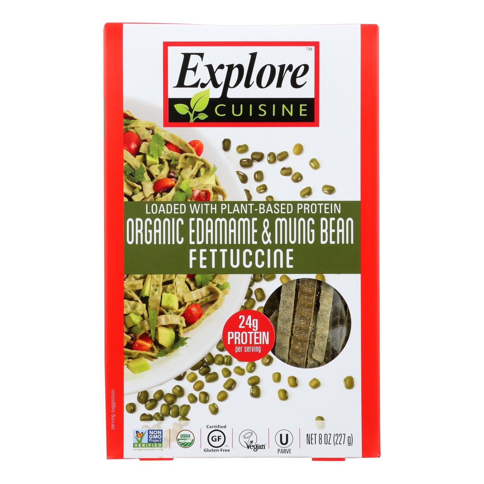 Explore Cuisine - Fettuccine Pasta - Edamame & Mung Bean - Case Of 6 - 8 Oz. - GreatEagleInc