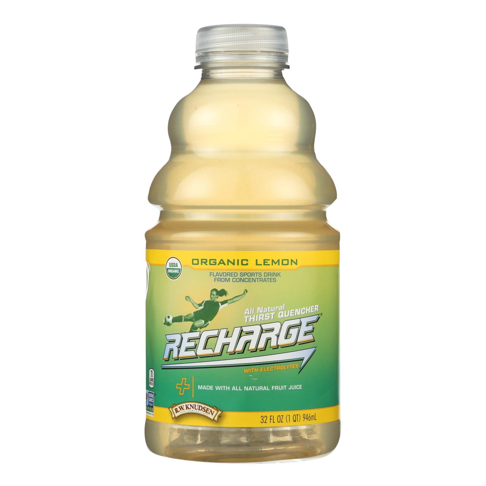 Rw Knudsen Pet Recharge Organic Lemon Juice  - Case Of 6 - 32 Fz - GreatEagleInc