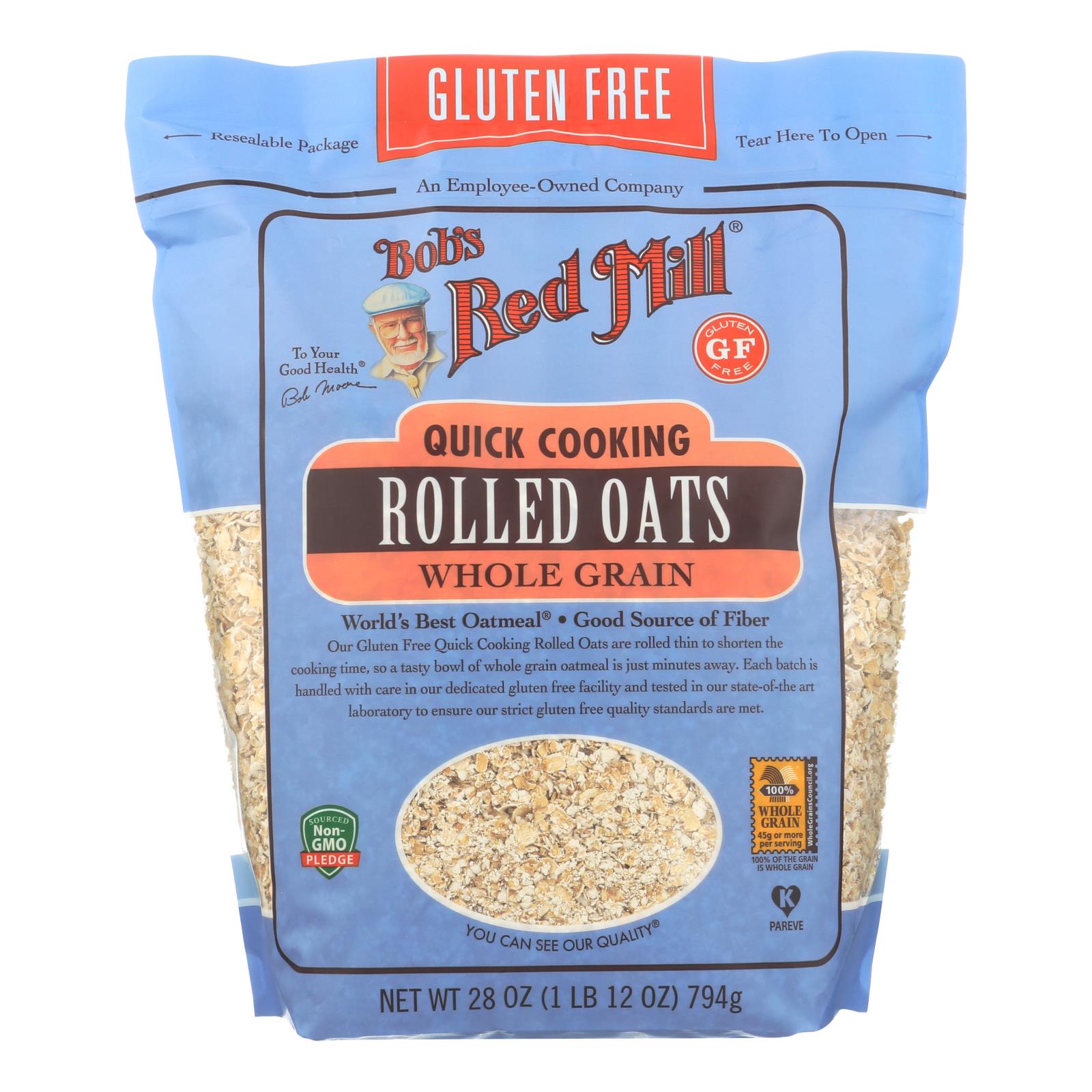 Bob's Red Mill - Quick Cooking Rolled Oats - Gluten Free - Case Of 4-28 Oz. - GreatEagleInc