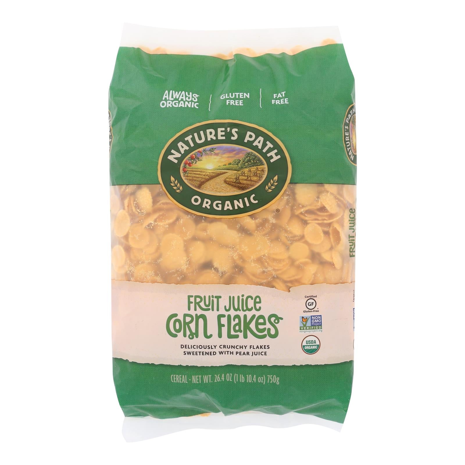 Nature's Path Organic Corn Flakes Cereal - Fruit Juice Sweetened - Case Of 6 - 26.4 Oz. - GreatEagleInc