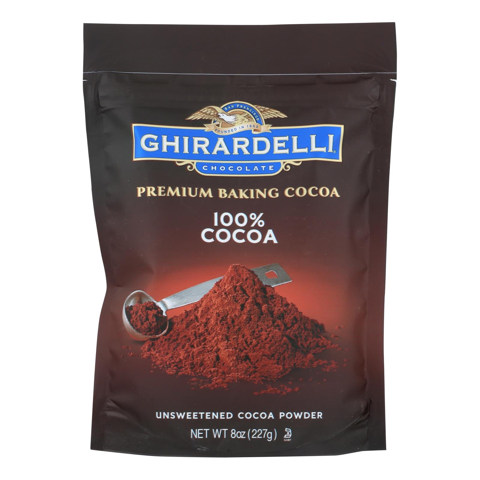 Ghirardelli Baking Cocoa - Premium - 100 Percent Unsweetened - 8 Oz - Case Of 6 - GreatEagleInc