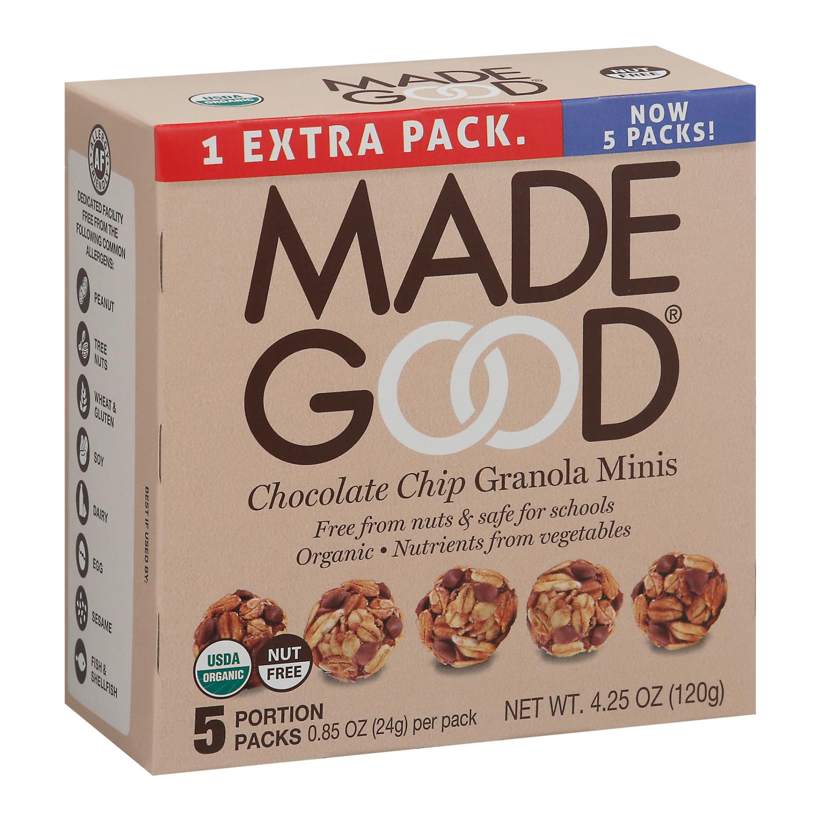 Made Good - Granola Mini Chocolate Chips - Case Of 6-5/.85oz - GreatEagleInc