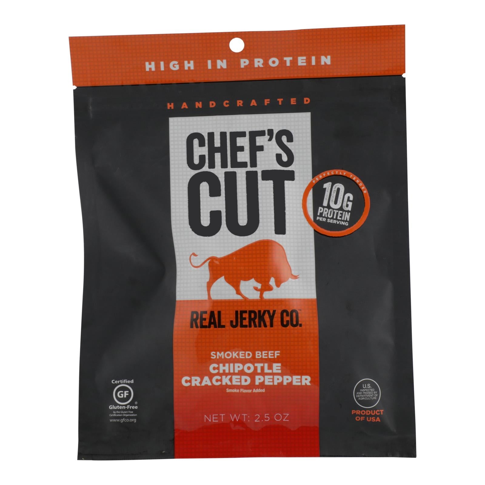 Chef's Cut Real Steak Jerkey - Chipotle Cracked Pepper - Case Of 8 - GreatEagleInc