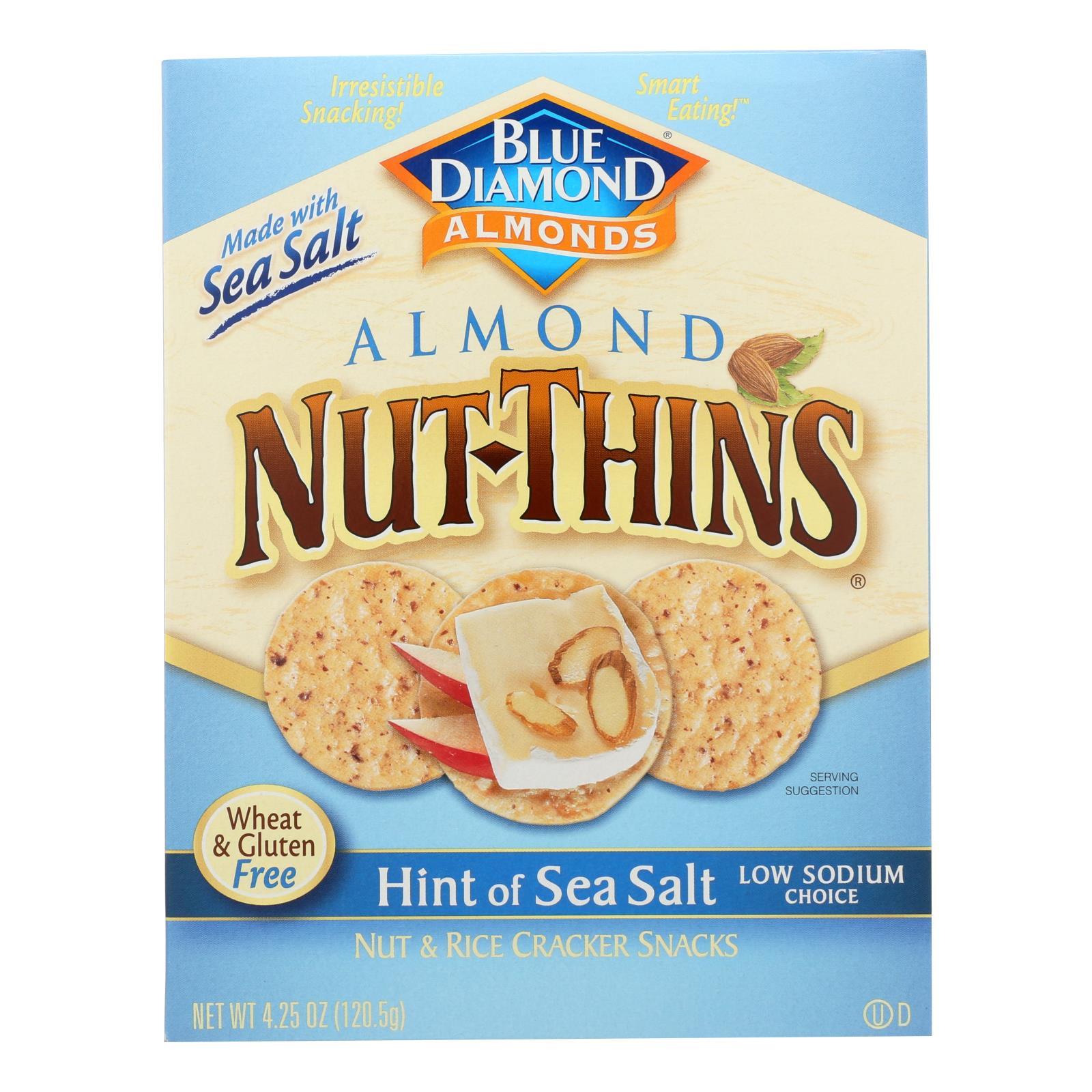 Blue Diamond - Nut Thins - Sea Salt - Case Of 12 - 4.25 Oz. - GreatEagleInc