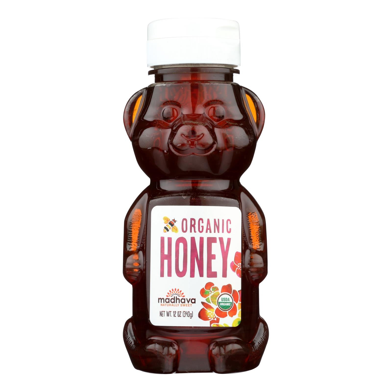 Madhava Honey Organic Honey Bear - Case Of 6 - 12 Oz. - GreatEagleInc