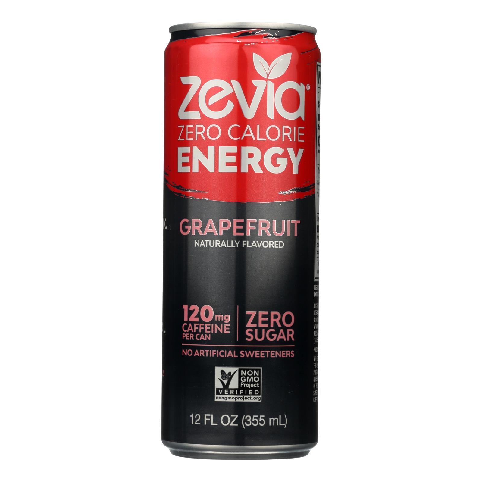Zevia Zero Calorie Energy Drink - Grapefruit - Case Of 12 - 12 Fl Oz - GreatEagleInc