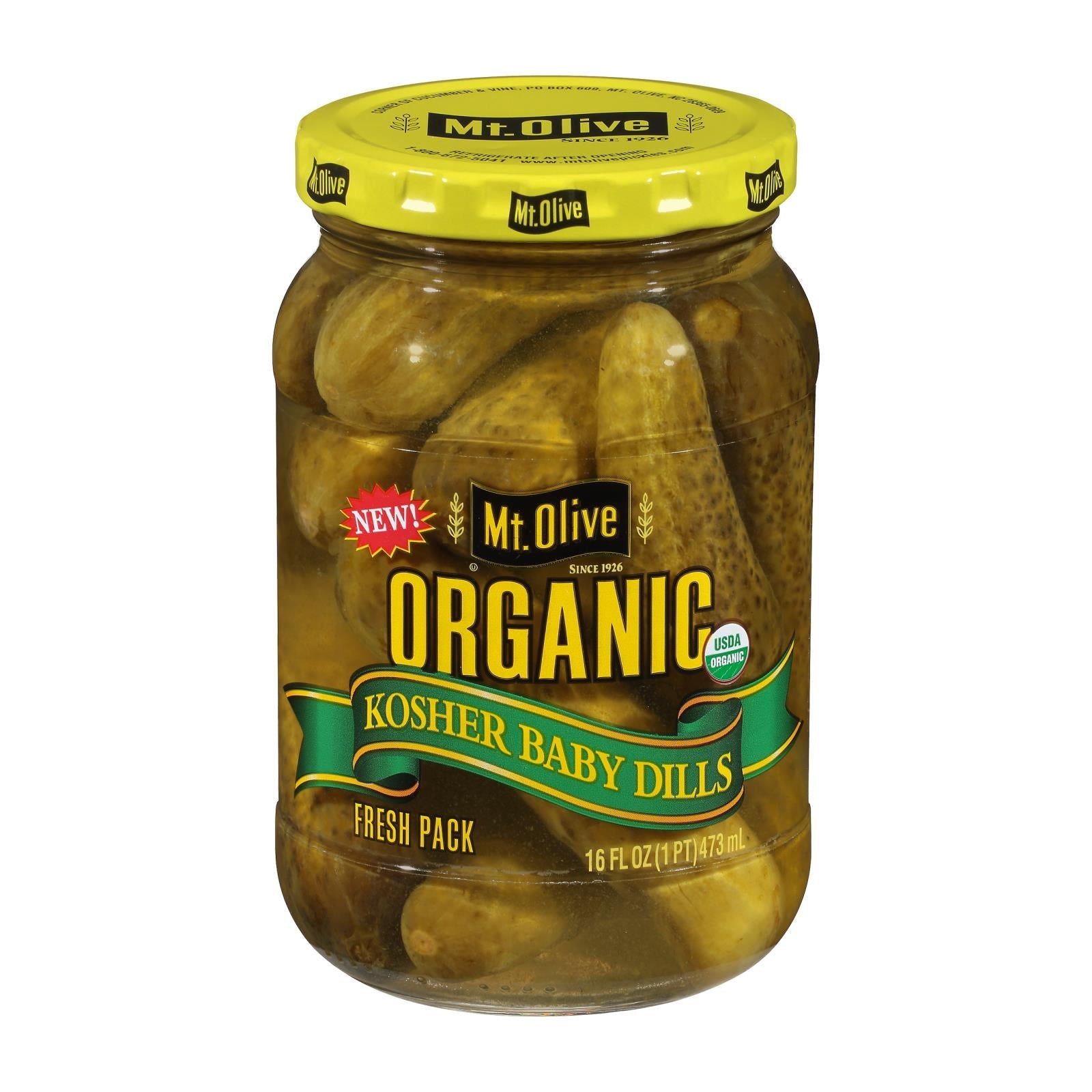 Mt Olive Pickle Co Kosher Baby Dills - Case Of 6 - 16 Fz Mt Olive Pickle Co