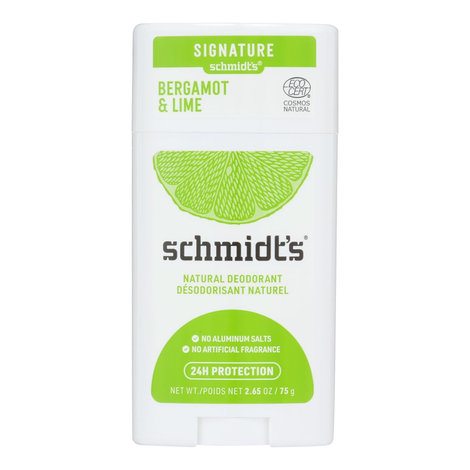 Schmidt's - Deodorant Brgmnt&lme Stk - 1 Each - 2.65 Oz - GreatEagleInc