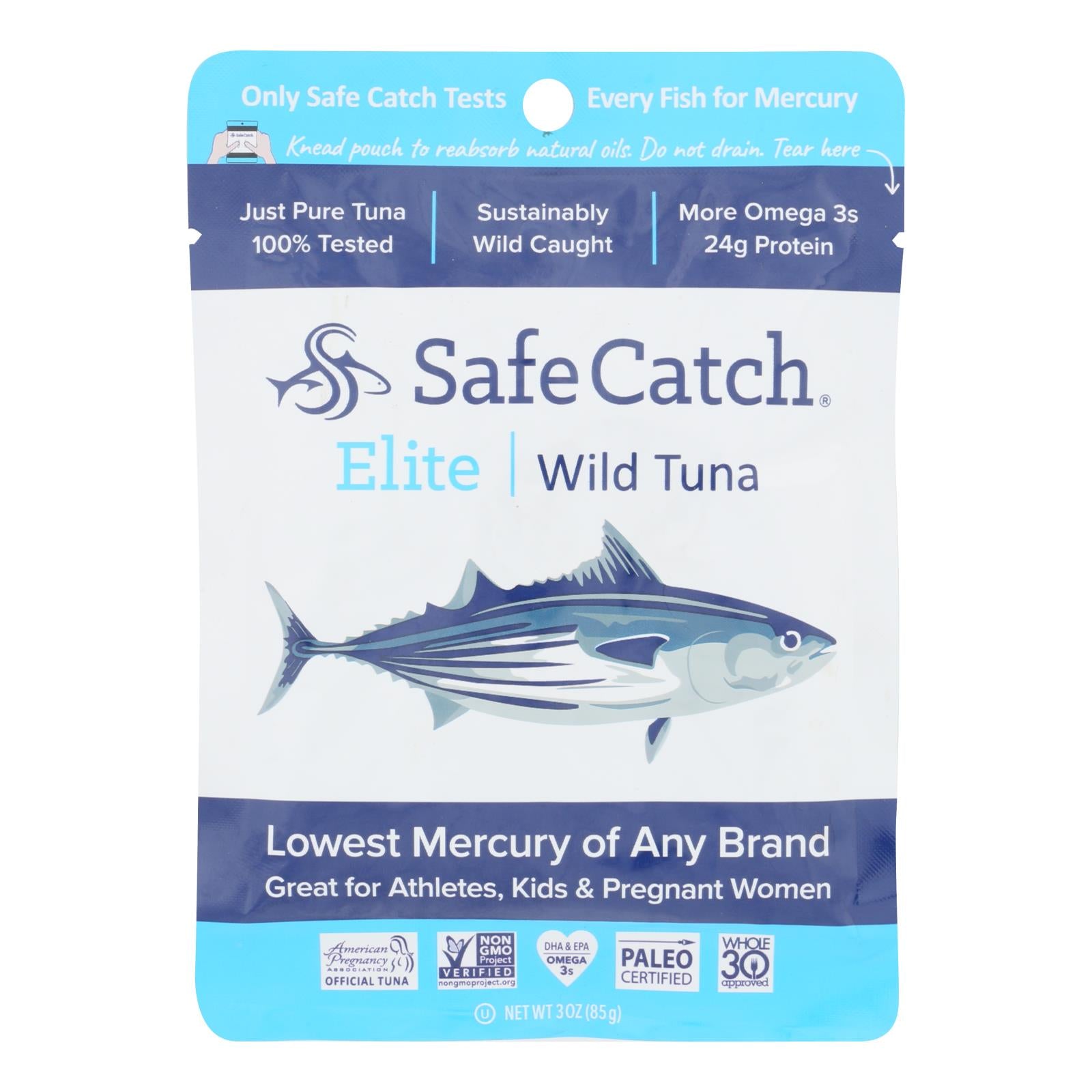 Safe Catch - Tuna Elite Wild Ss Pouch - Case Of 12 - 3 Oz - GreatEagleInc