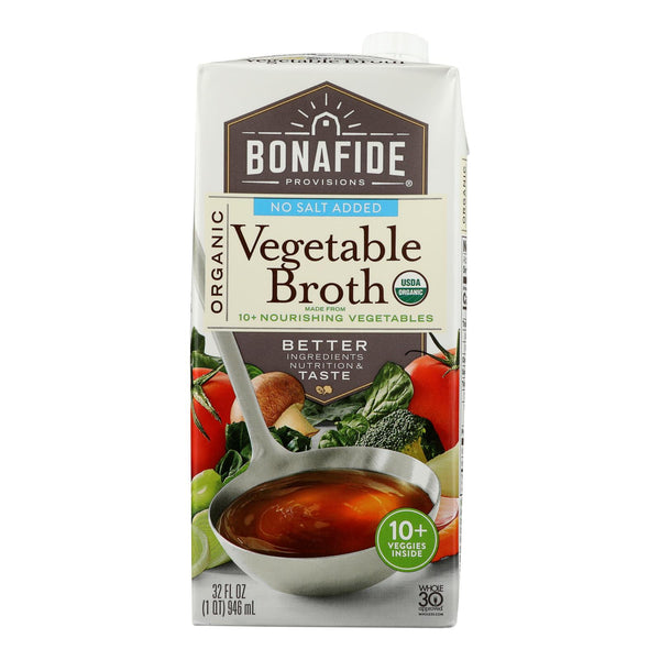 Bonafide Provisions - Broth Vegetable No Salt - Case Of 6-32 Oz - GreatEagleInc