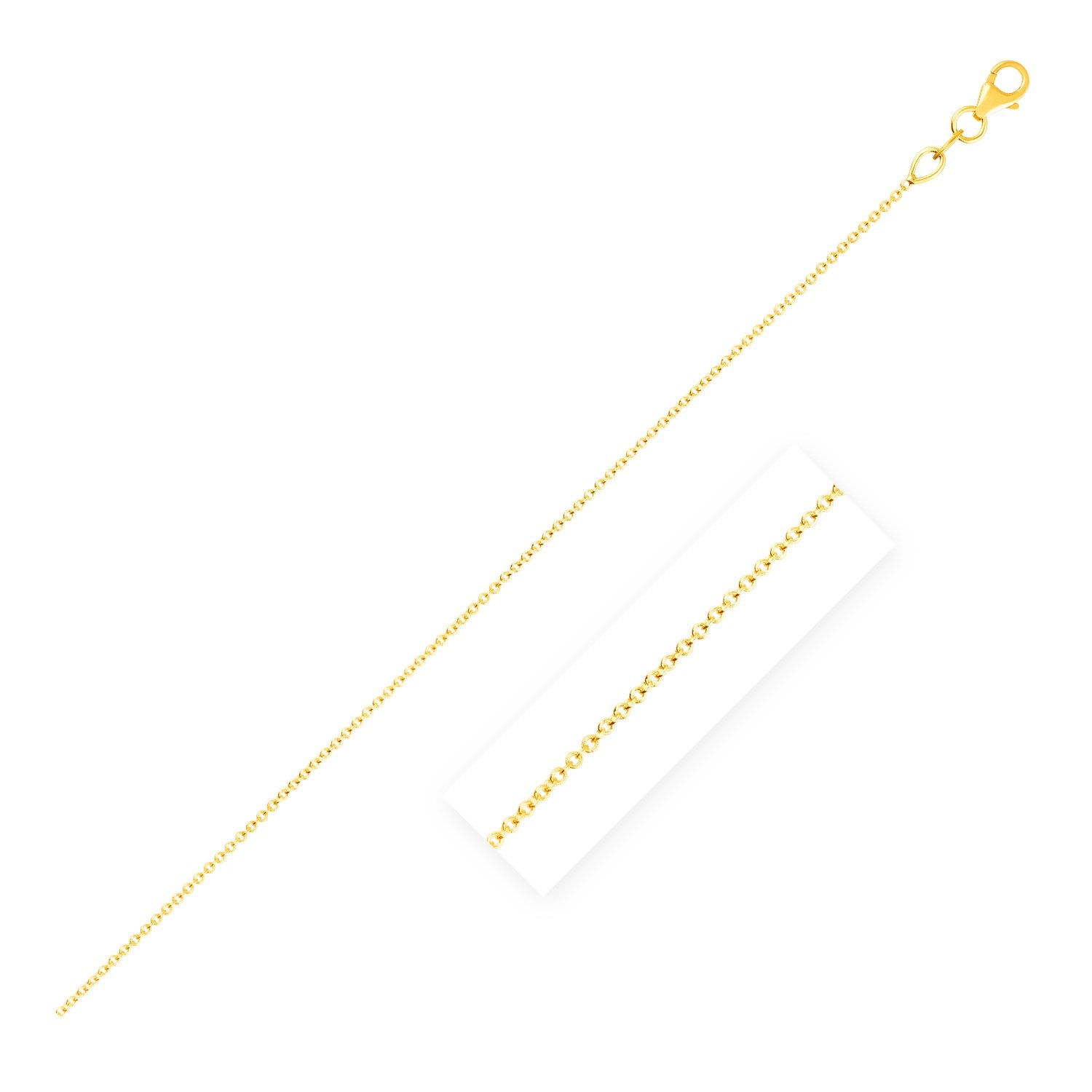 Double Extendable Cable Chain in 14k Yellow Gold (1.0mm) - 18" - Apparel & Accessories