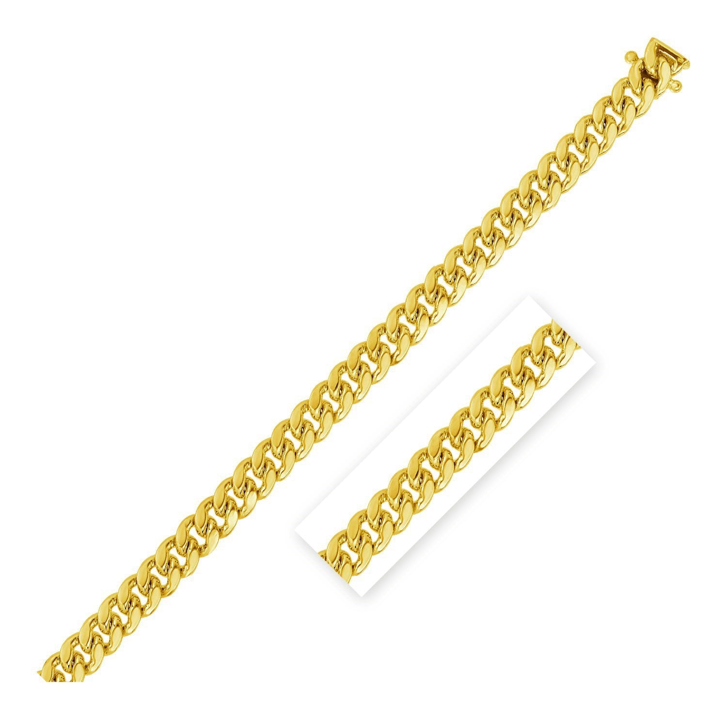 3.9mm 10k Yellow Gold Classic Miami Cuban Solid Chain - 22" - Apparel & Accessories