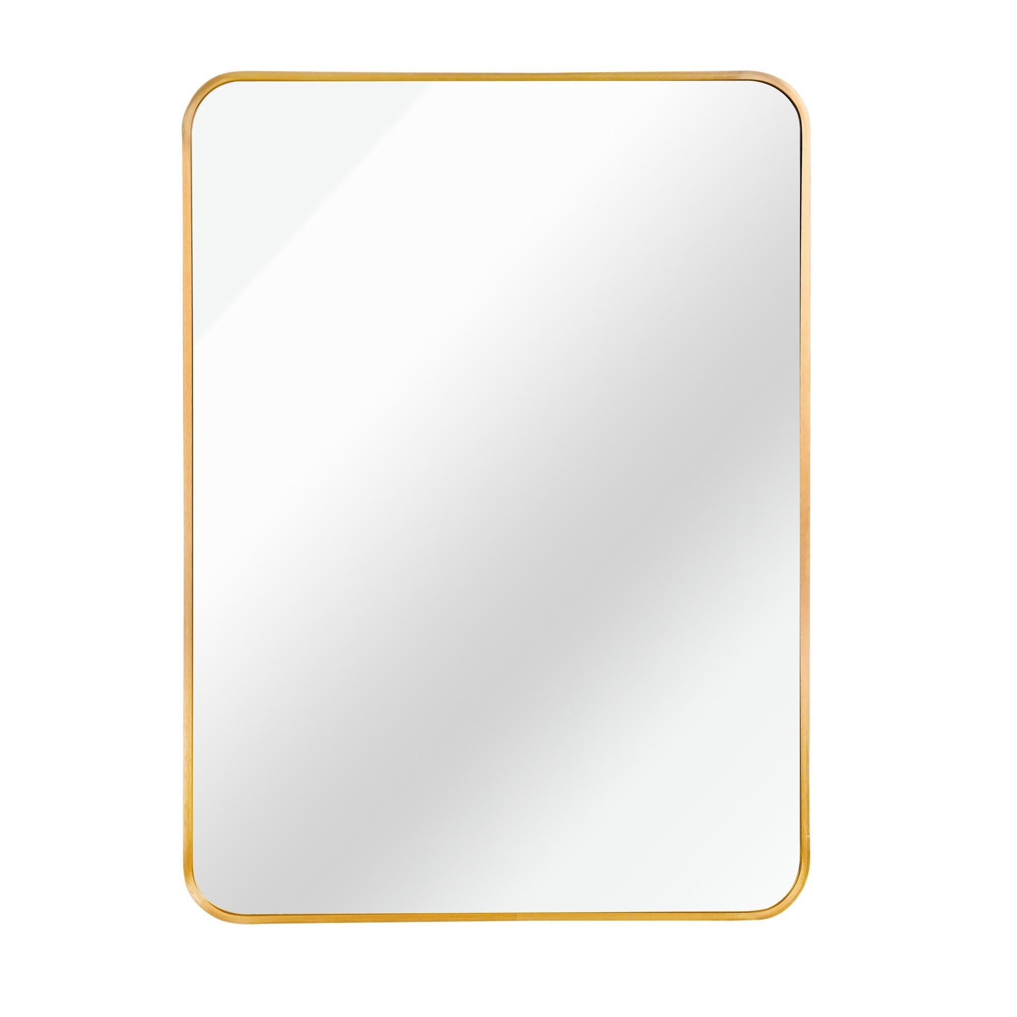36" Gold Aluminum Framed Bathroom Vanity Mirror - Bed & Bath
