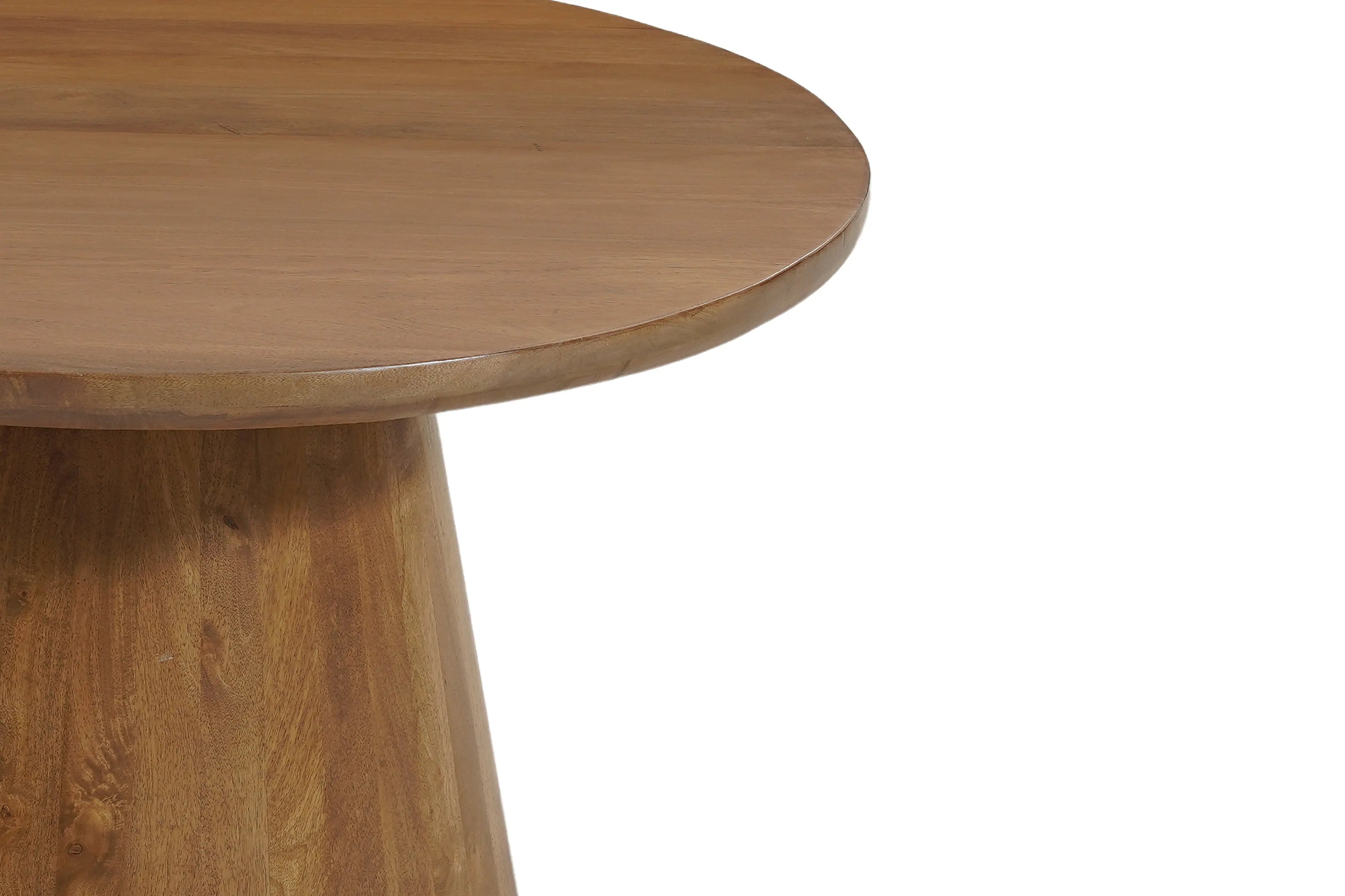 54" Brown Solid Wood Pedestal Base Round Top Dining Table Homeroots Kitchen & Dining