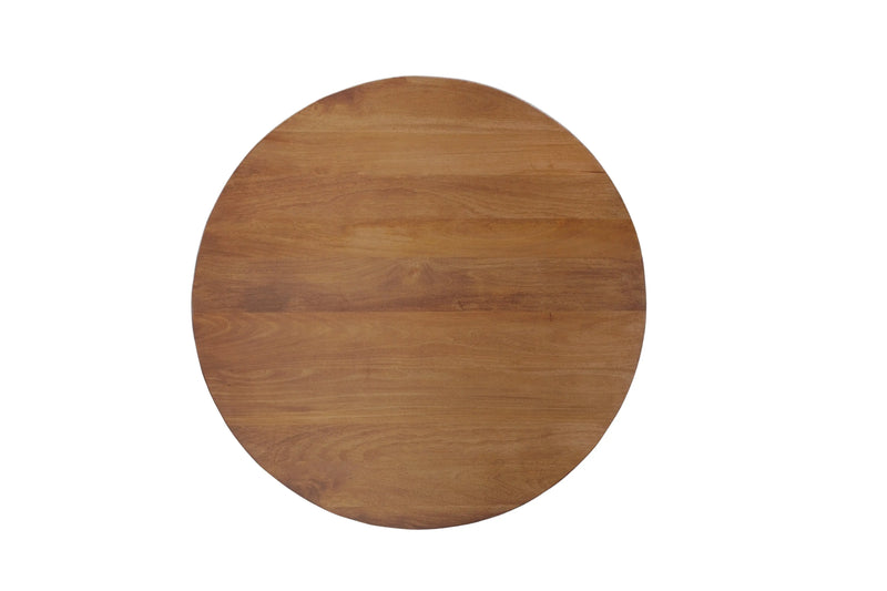 54" Brown Solid Wood Pedestal Base Round Top Dining Table Homeroots Kitchen & Dining