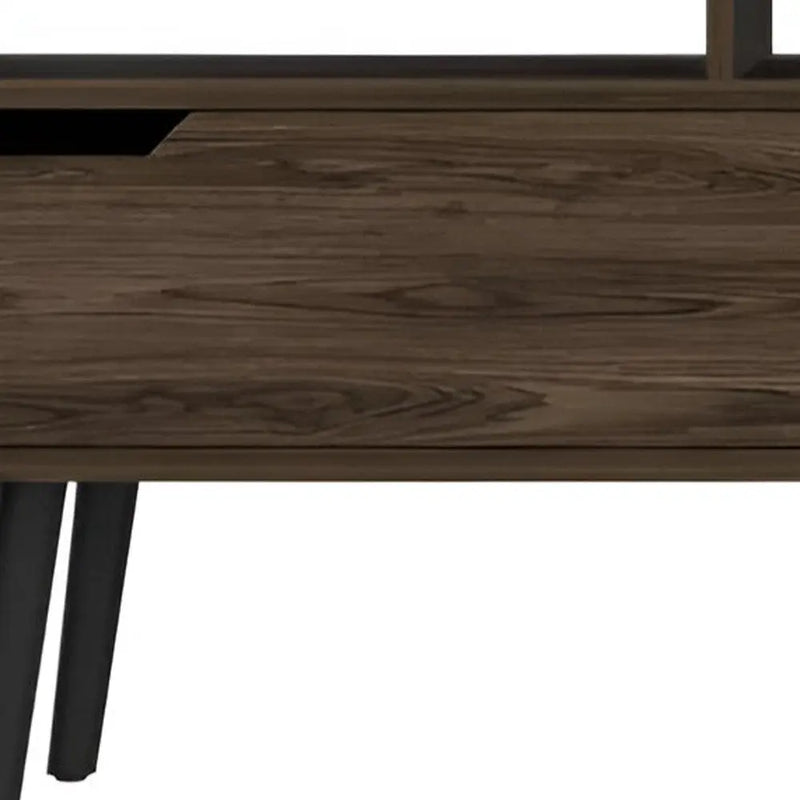 54" Dark Brown Wood Enclosed and Open Storage TV Stand - GreatEagleInc