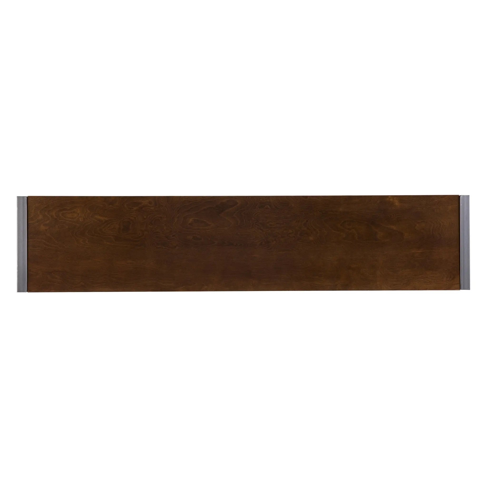 54" Dark Brown and Gunmetal Sled Console Table Homeroots Living Room