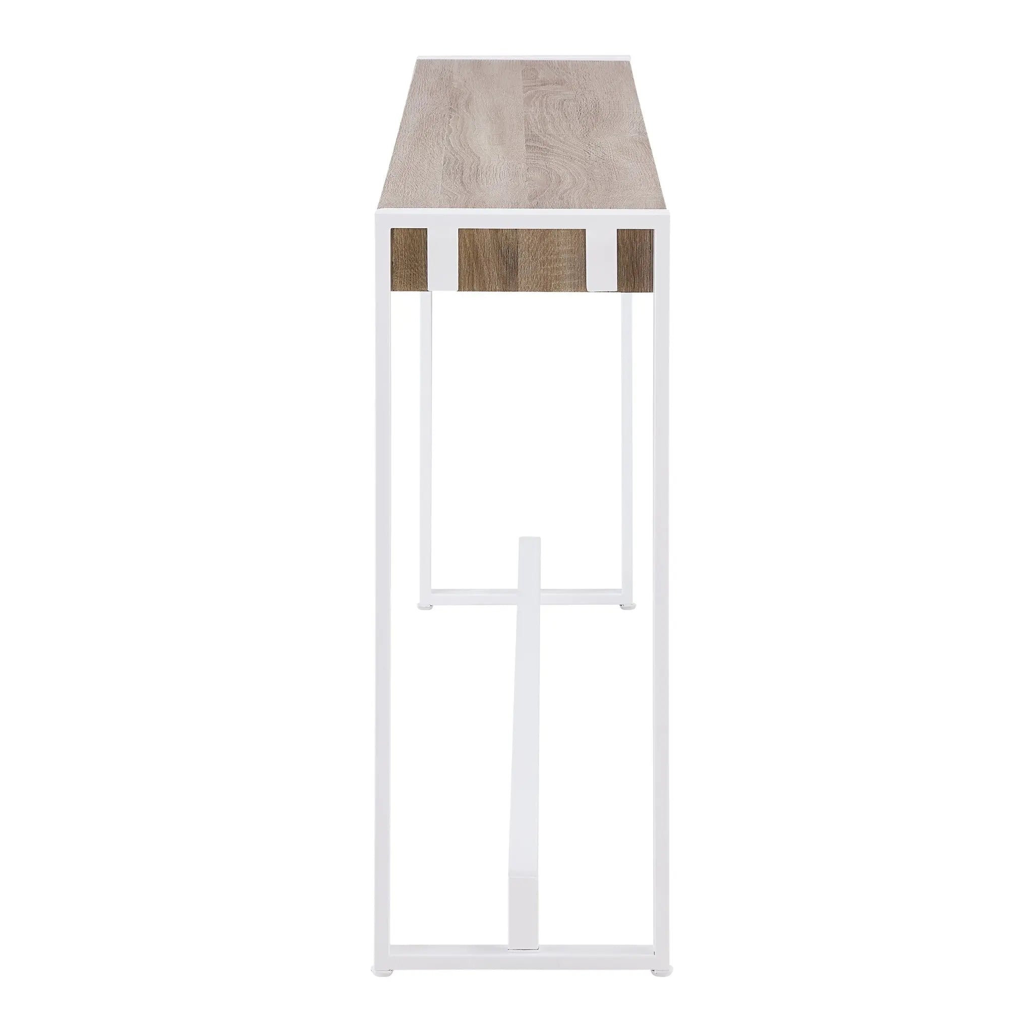 54" Gray Brown and White Sled Console Table Homeroots Living Room