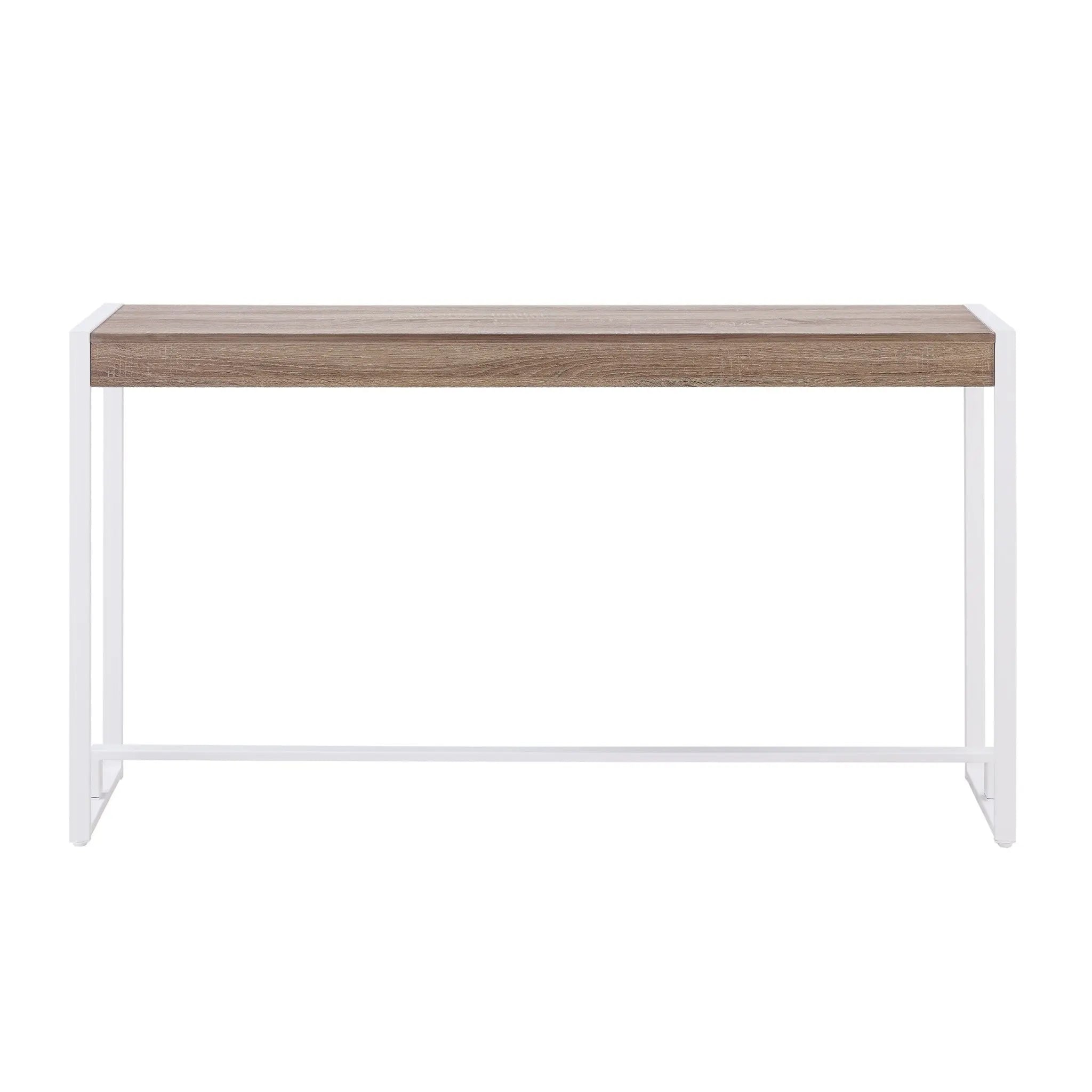 54" Gray Brown and White Sled Console Table Homeroots Living Room
