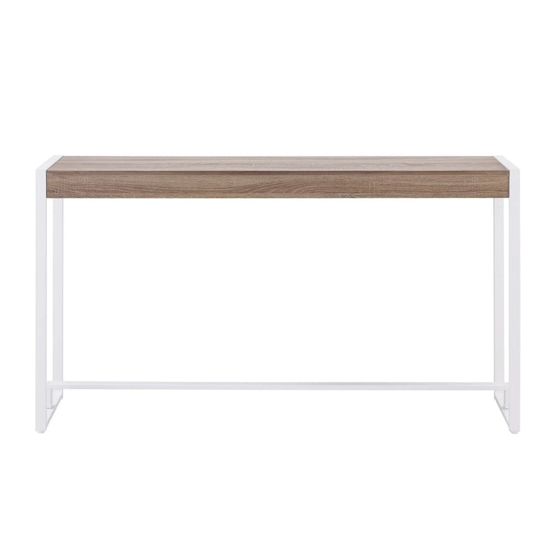 54" Gray Brown and White Sled Console Table Homeroots Living Room