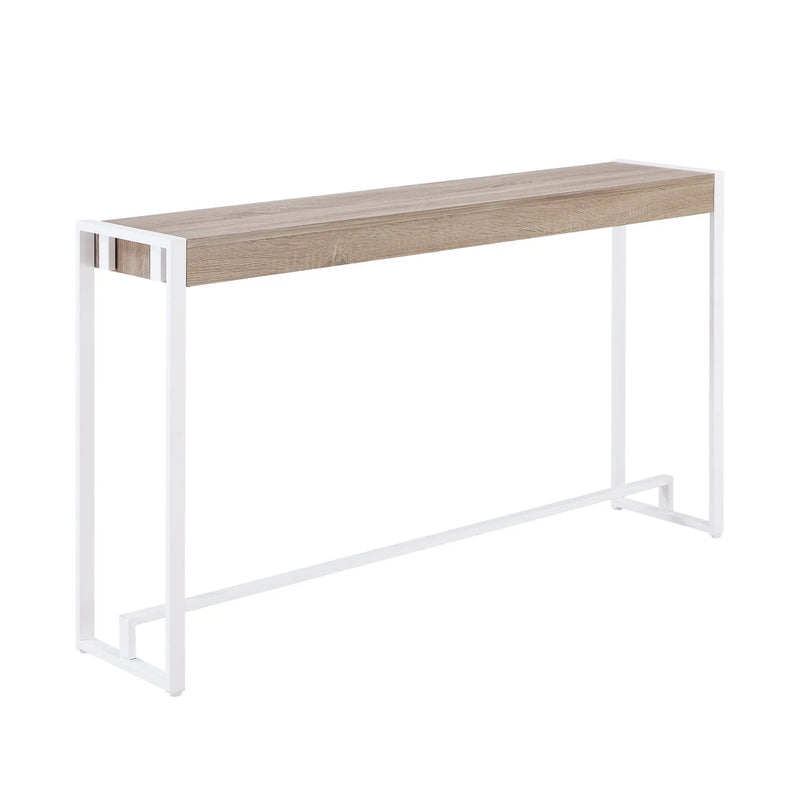54" Gray Brown and White Sled Console Table Homeroots Living Room