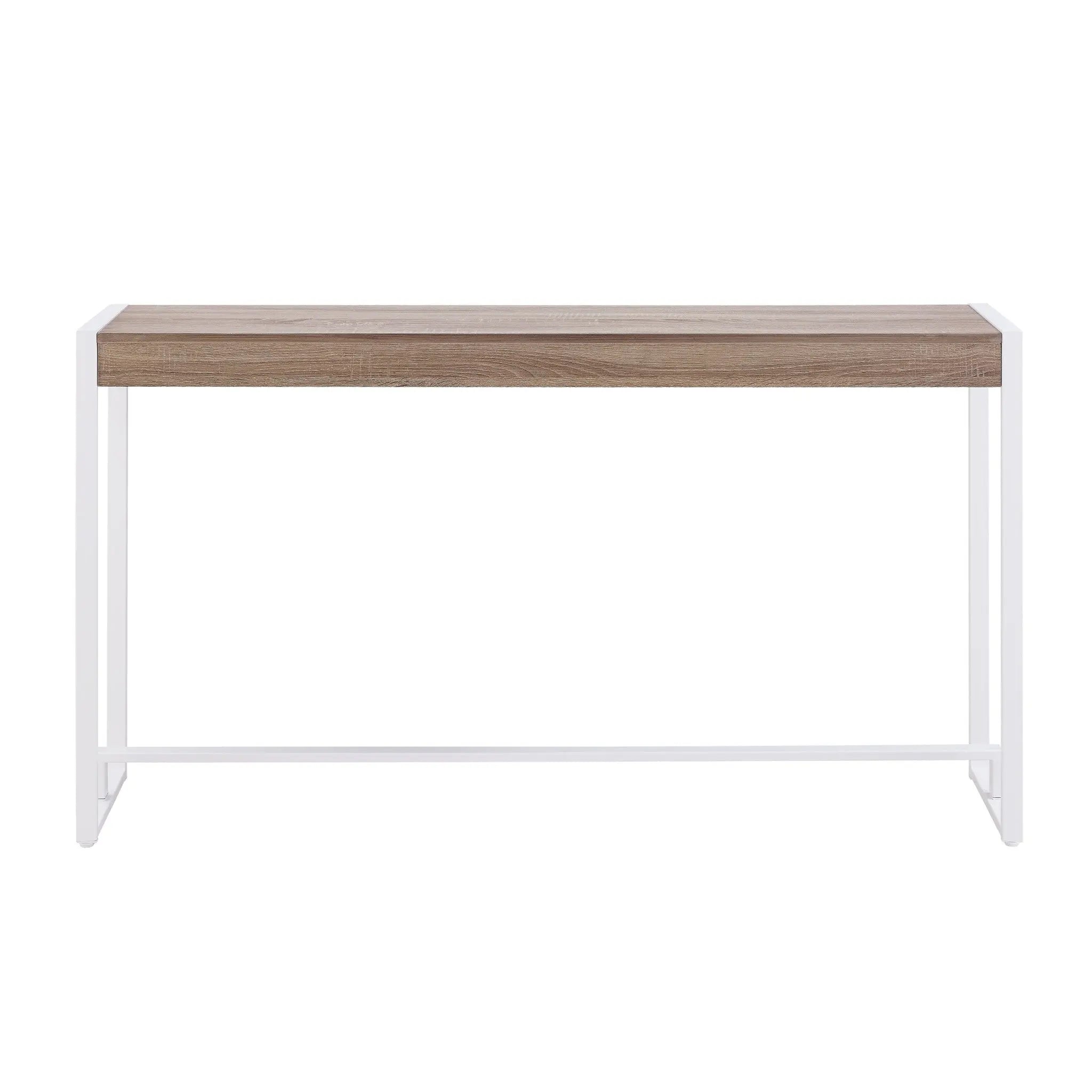 54" Gray Brown and White Sled Console Table Homeroots Living Room