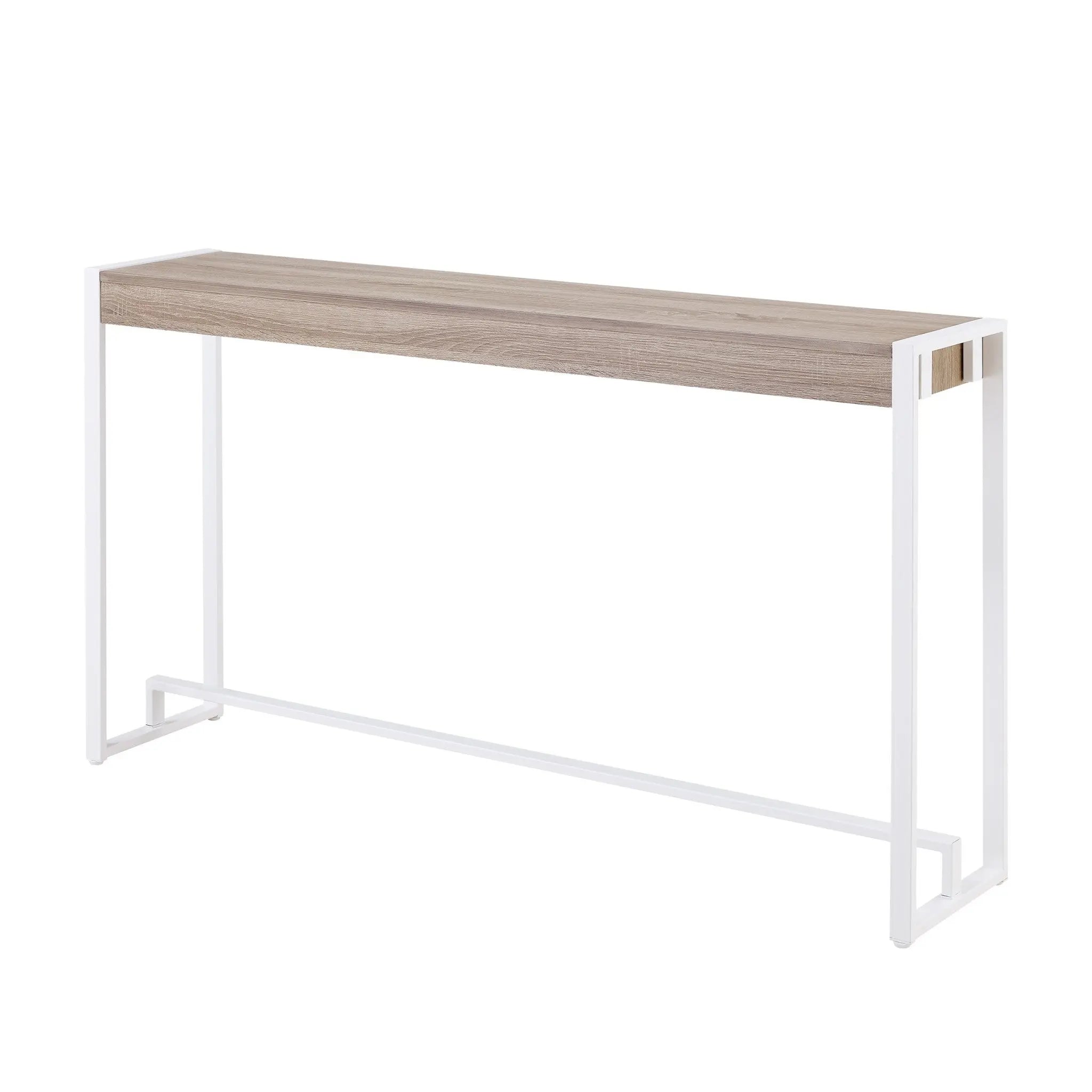 54" Gray Brown and White Sled Console Table Homeroots Living Room