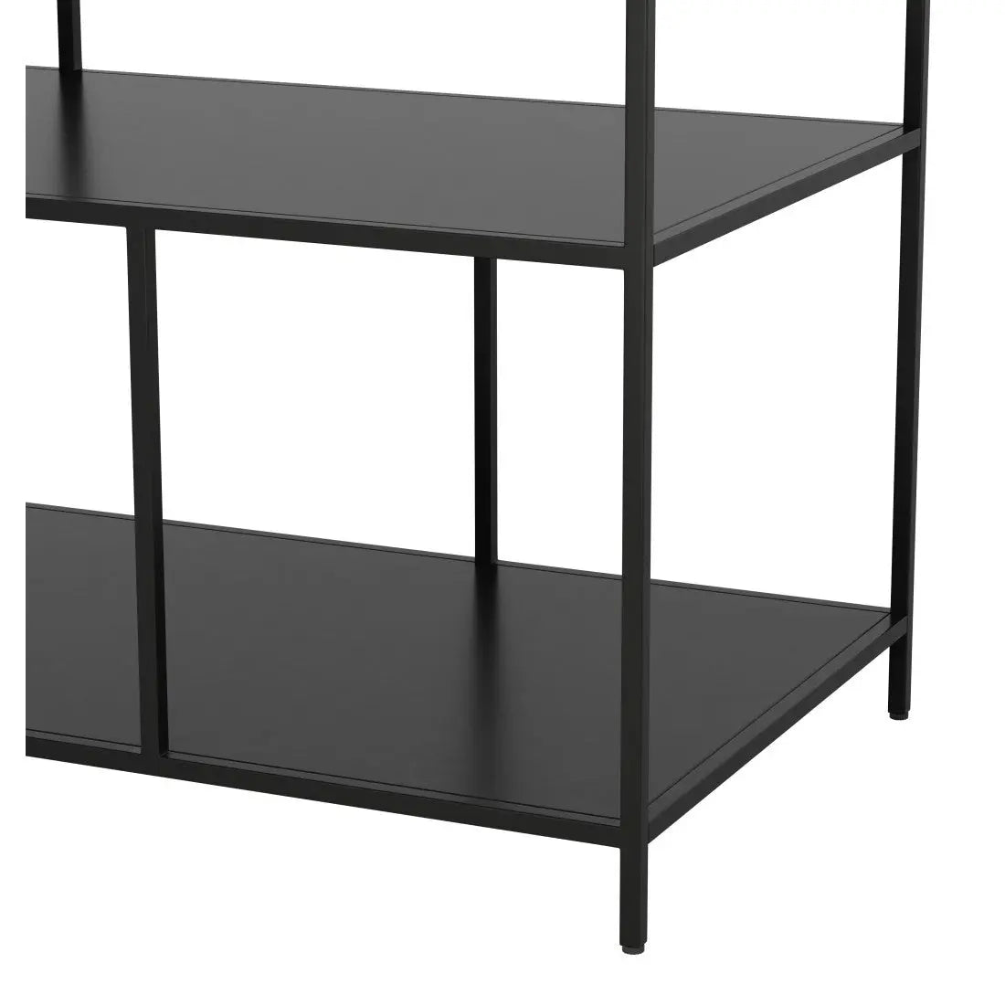 54" White and Black Genuine Marble and Steel Frame Console Table With Two Shelves Homeroots Living Room