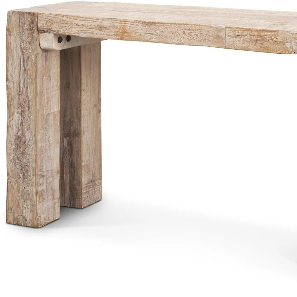 55" Beige Reclaimed Wood Console Table Homeroots Living Room