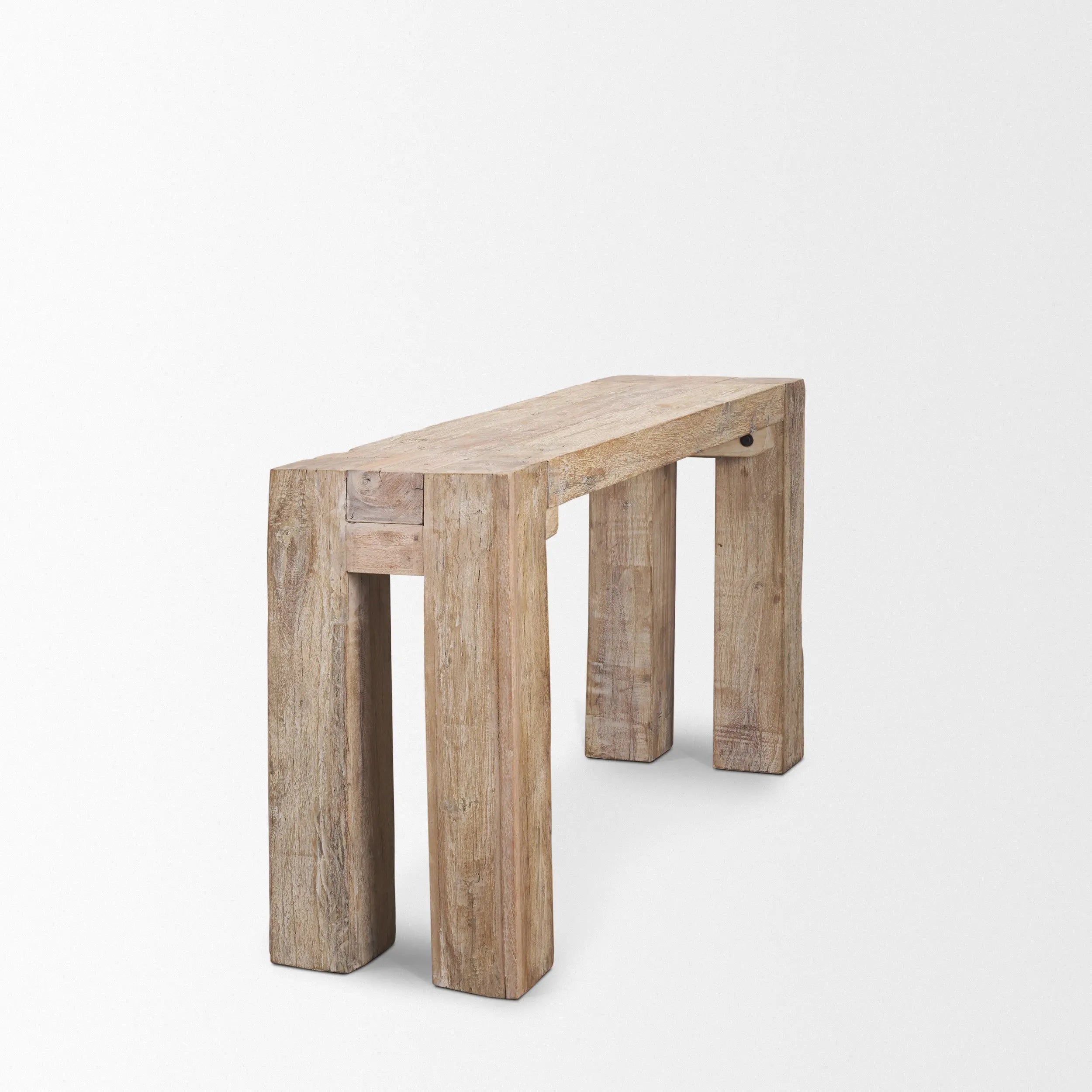 55" Beige Reclaimed Wood Console Table Homeroots Living Room