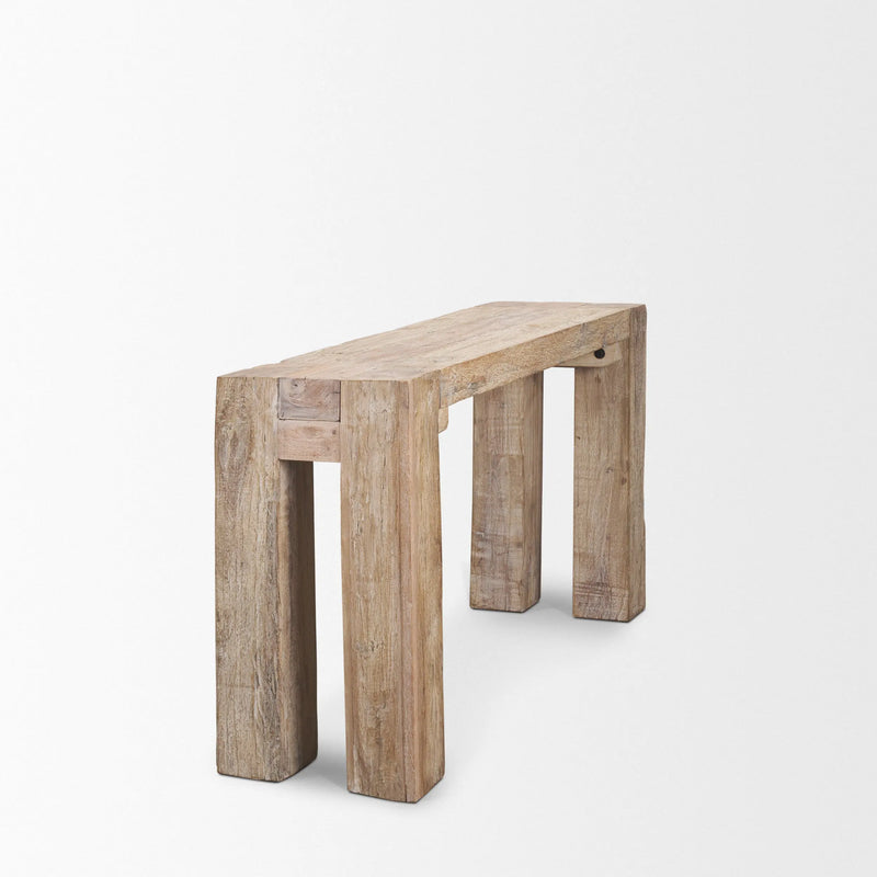 55" Beige Reclaimed Wood Console Table Homeroots Living Room