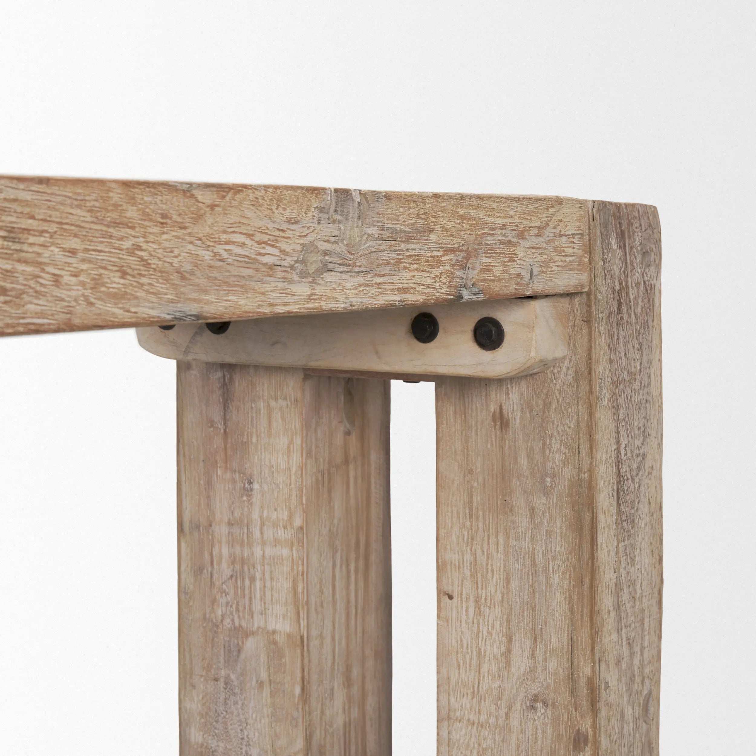 55" Beige Reclaimed Wood Console Table Homeroots Living Room
