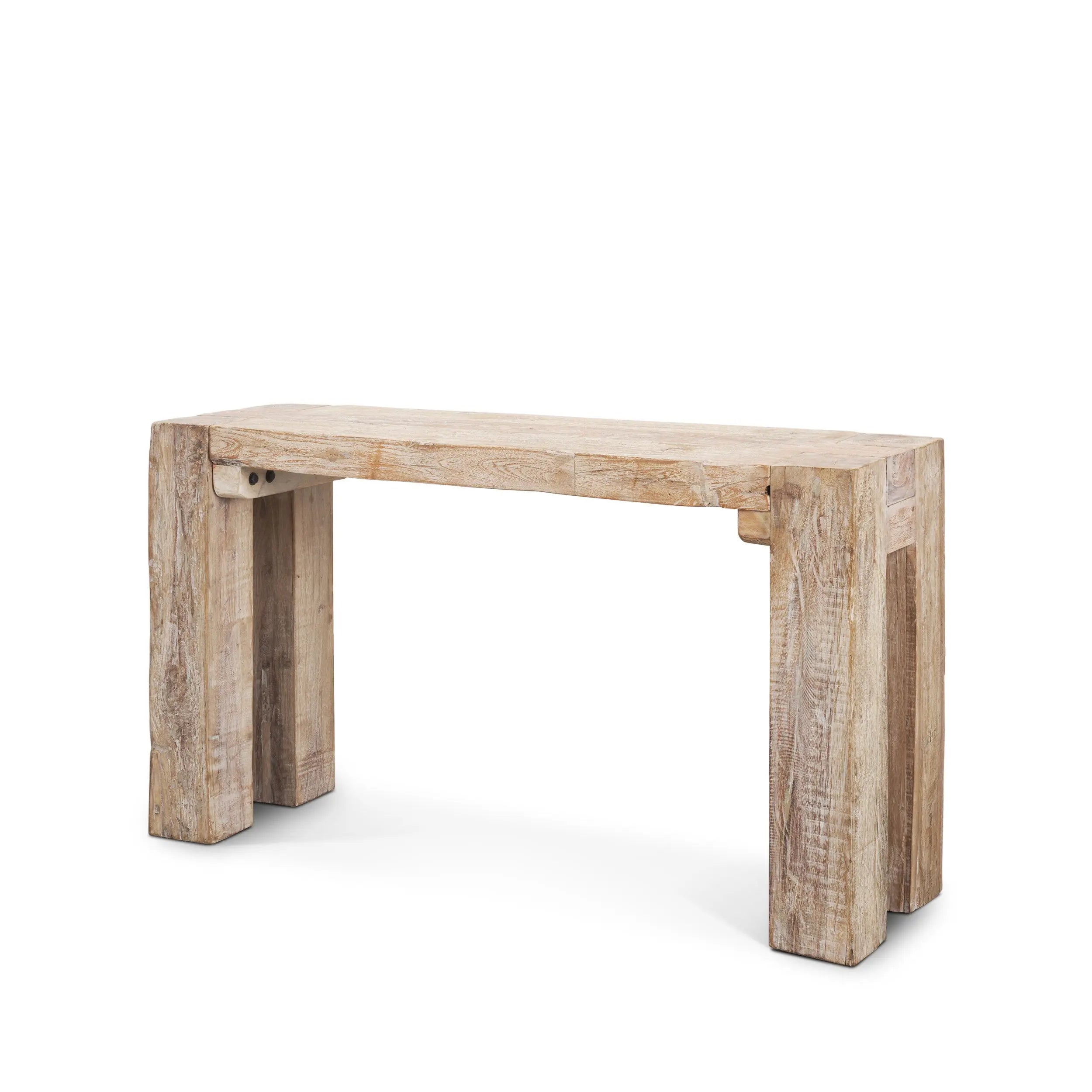 55" Beige Reclaimed Wood Console Table Homeroots Living Room