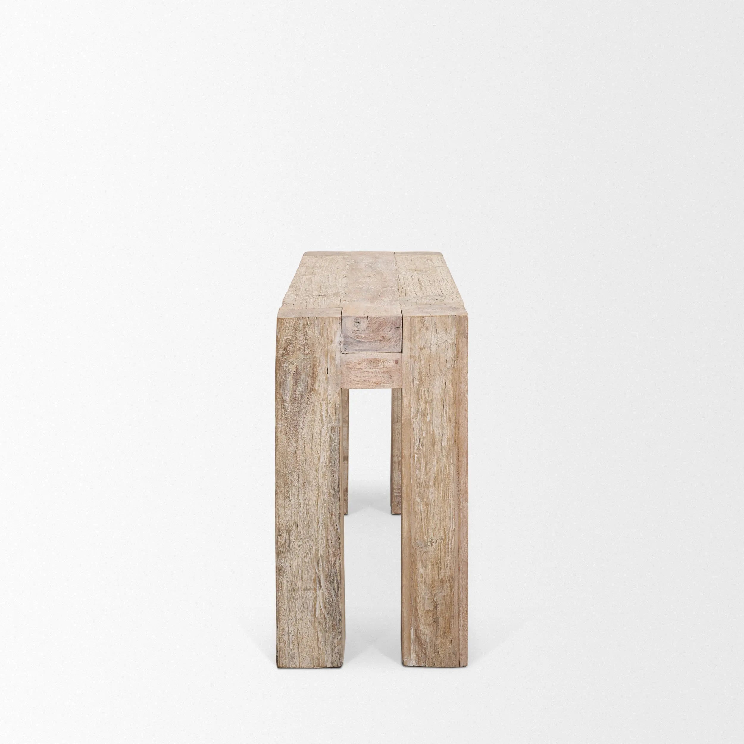 55" Beige Reclaimed Wood Console Table Homeroots Living Room